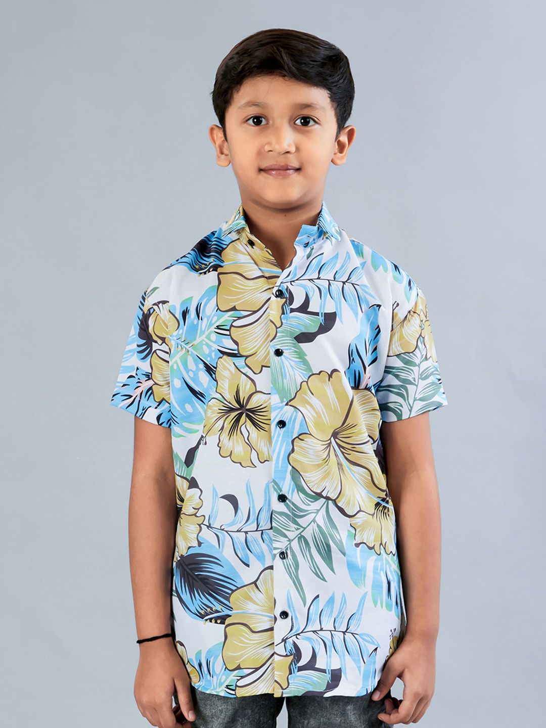 CRESALE Boys Tropical Printed Comfort Casual Shirt-picture-45