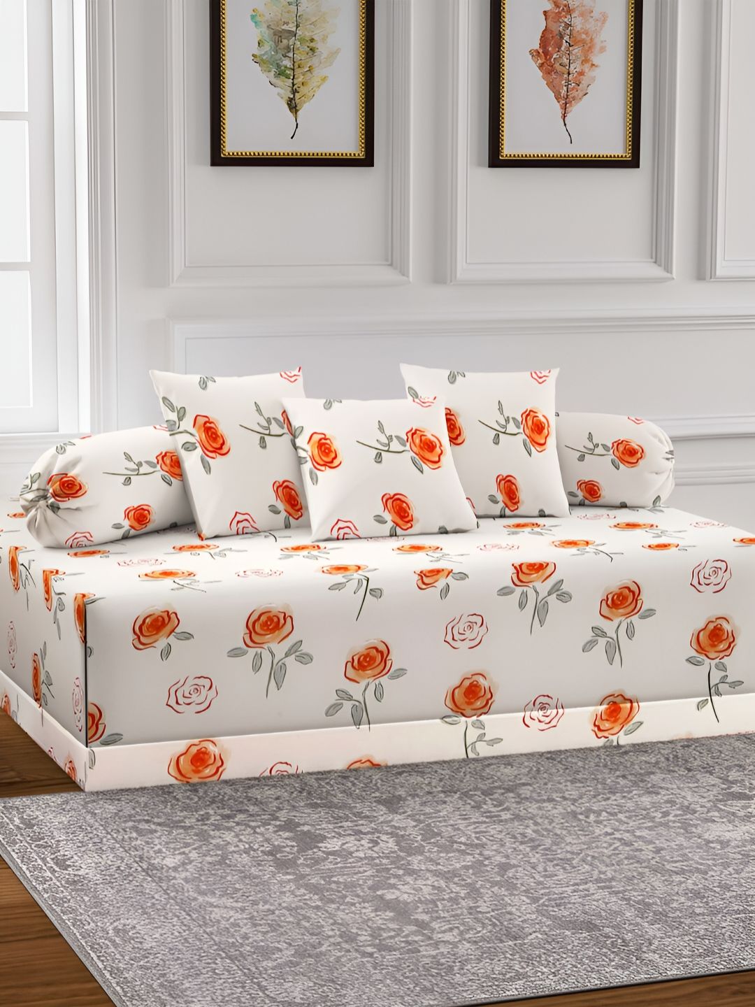 Aura Set of 6 Cream Coloured Floral Printed Superfine Set-picture-25