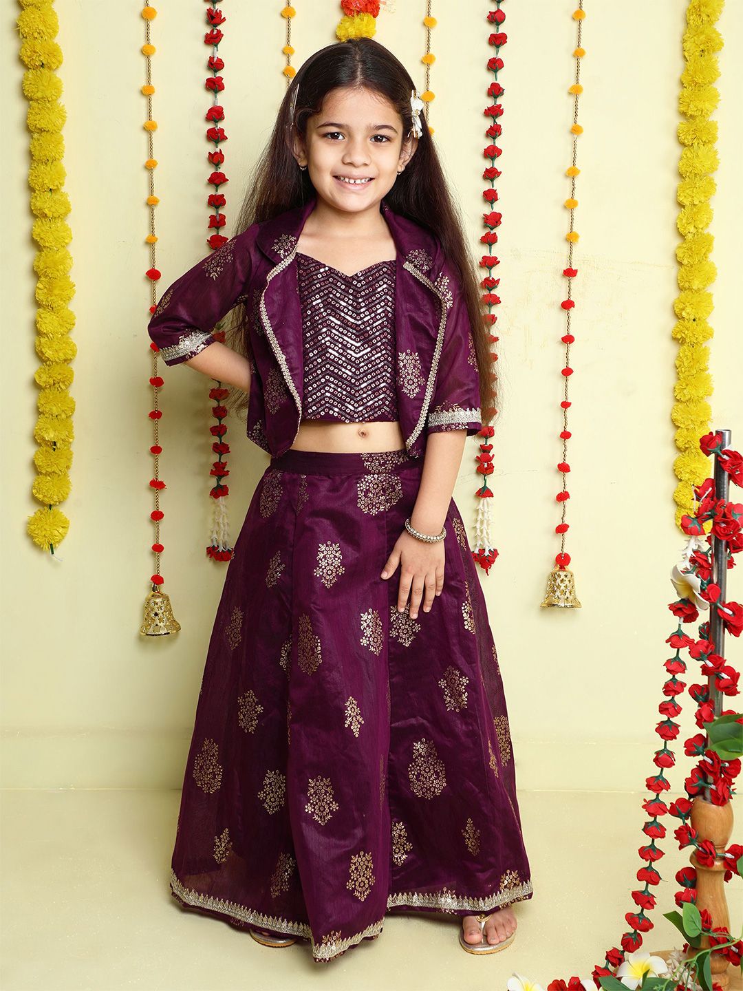 The Magic Wand Girls Embroidered Ready to Wear Lehenga Choli-picture-23