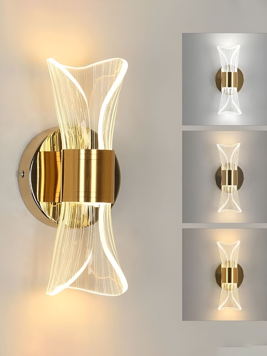 Cruv Gold-Toned & White Metal Wall Lamp-image-47