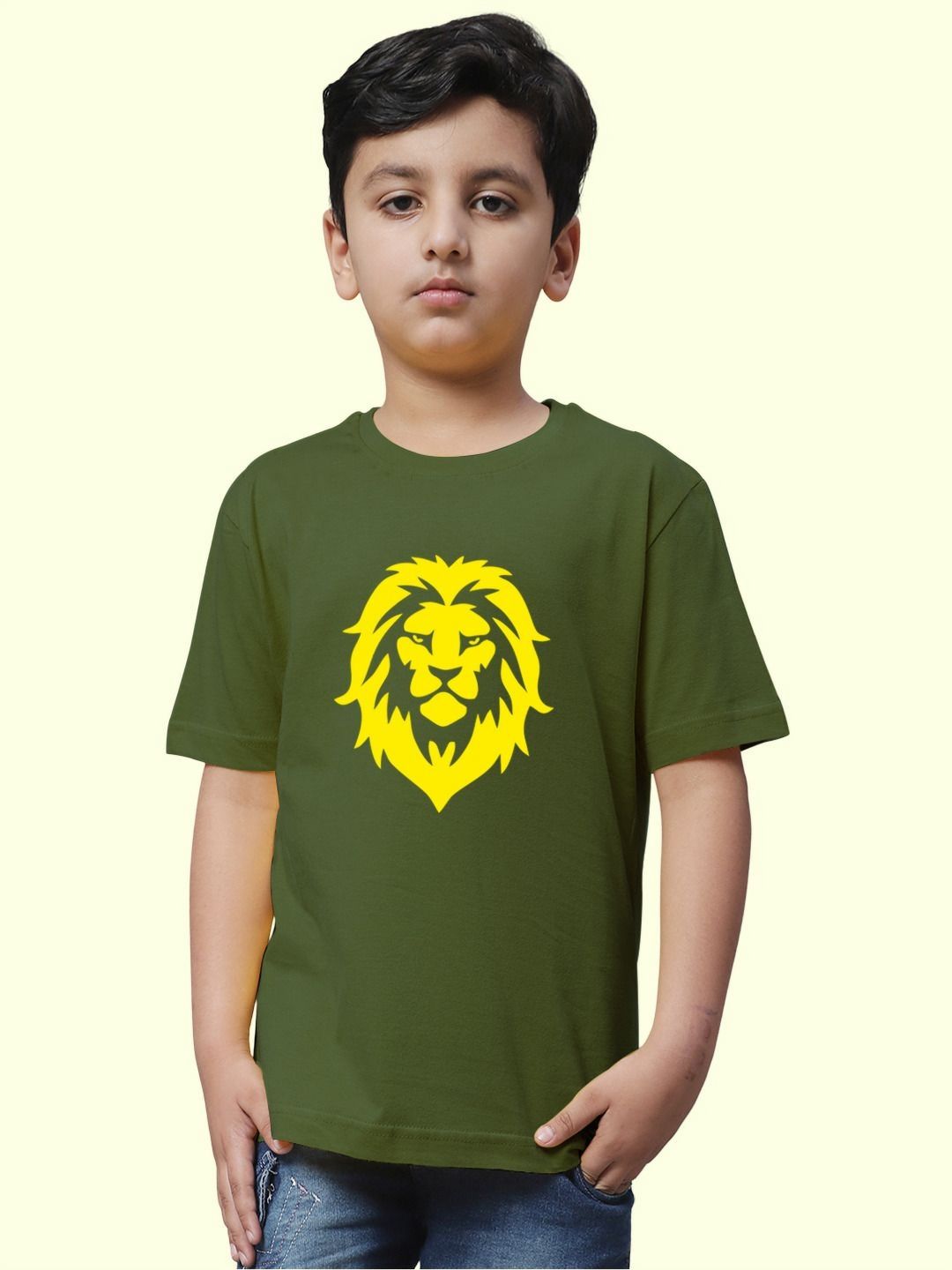 Friskers Boys Lion Printed Round Neck Short Sleeves Pure Cotton T-Shirt-picture-38