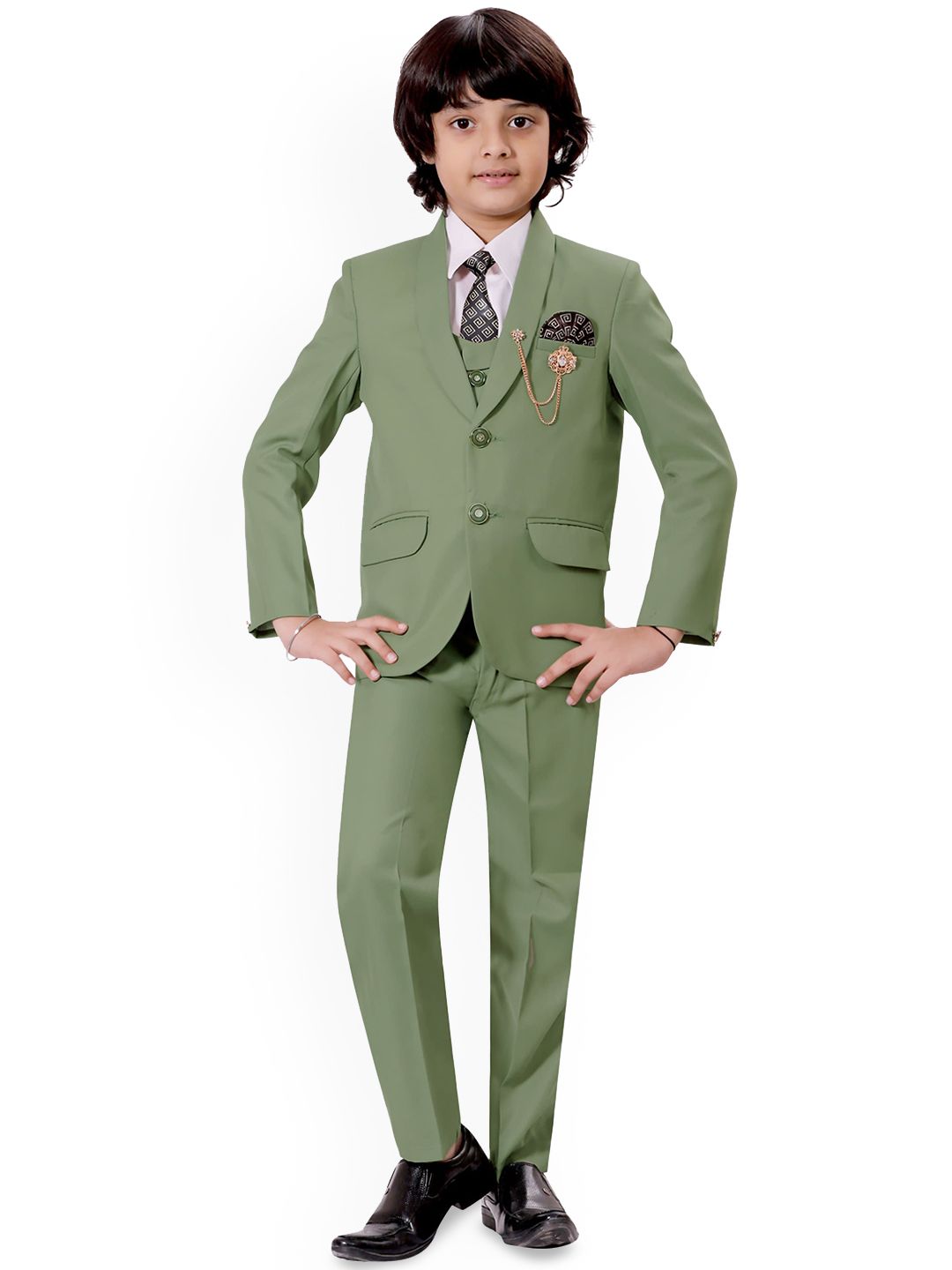 BT DEZINES Boys Single-Breasted 5-Piece Party Suits-picture-48