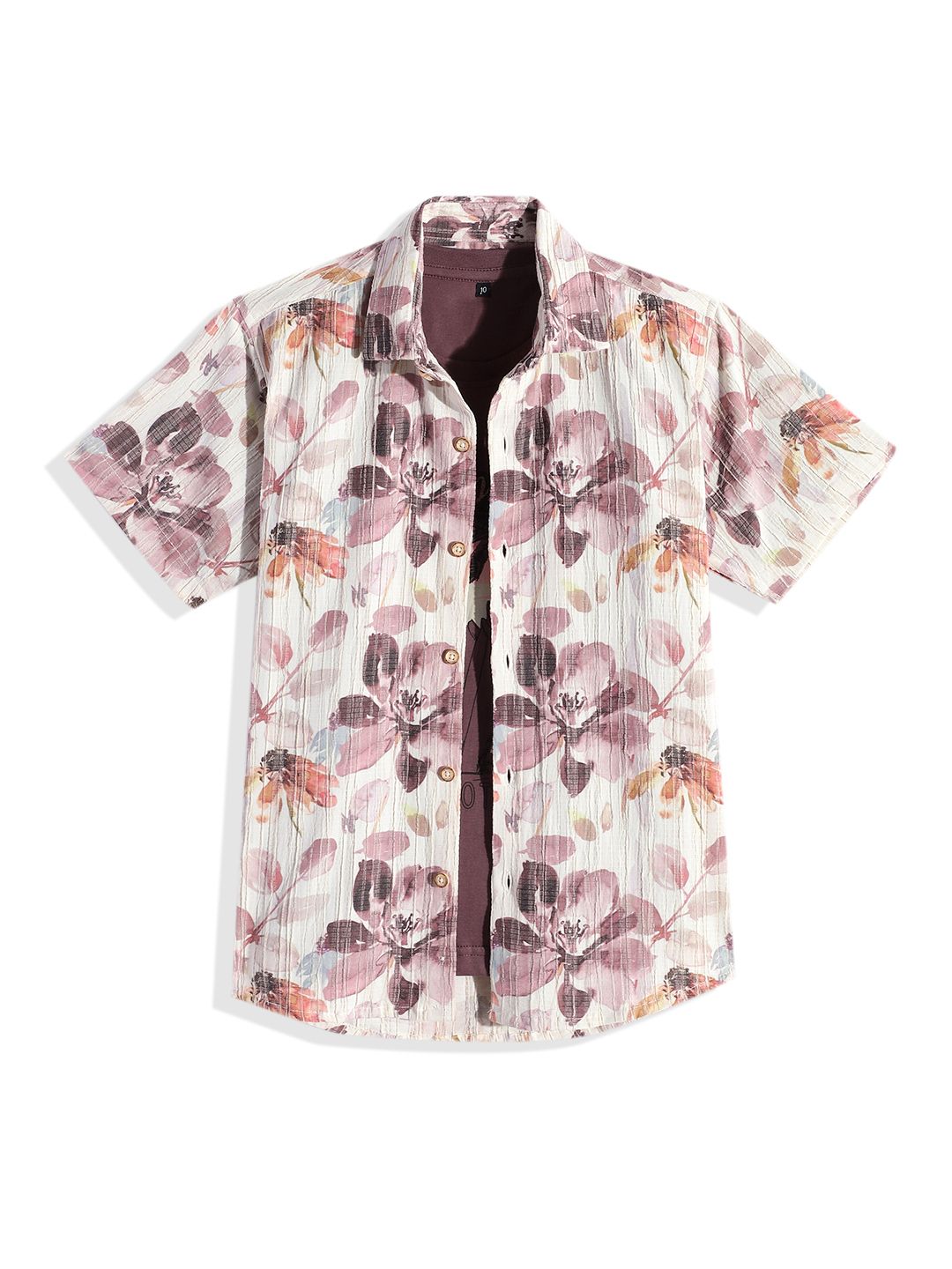 CAVIO Boys Printed Pure Cotton Casual Shirt With T-shirt-picture-21