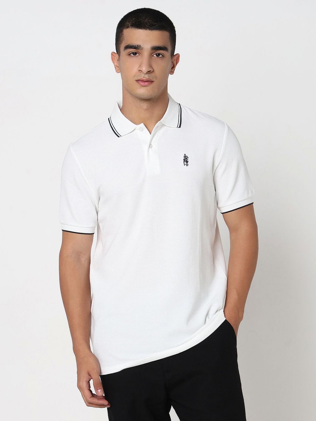 R&B Men Solid Polo Collar Cotton Regular Fit T-shirt-picture-23