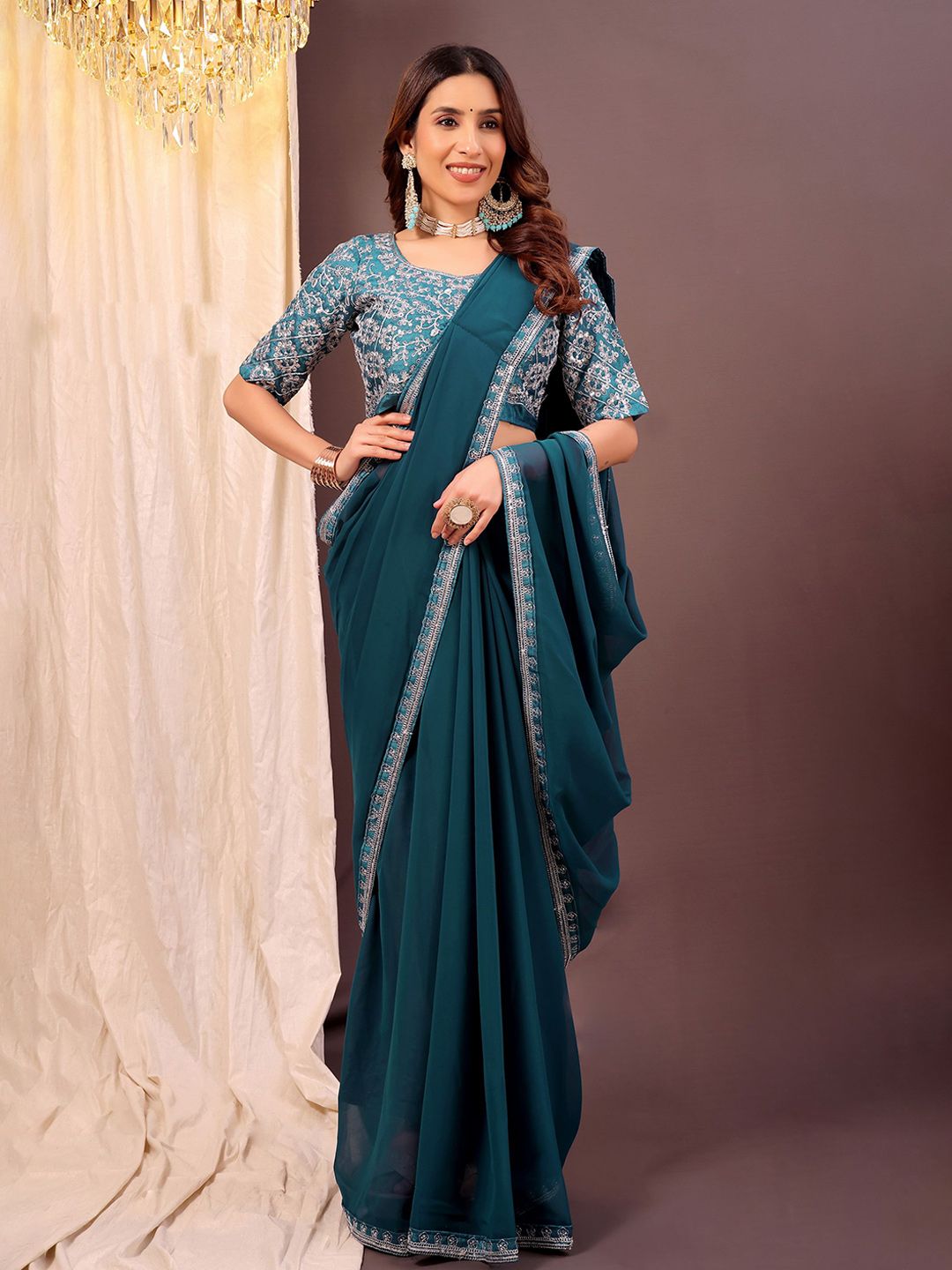 Moda Rapido Embroidered Pure Georgette Saree-picture-18