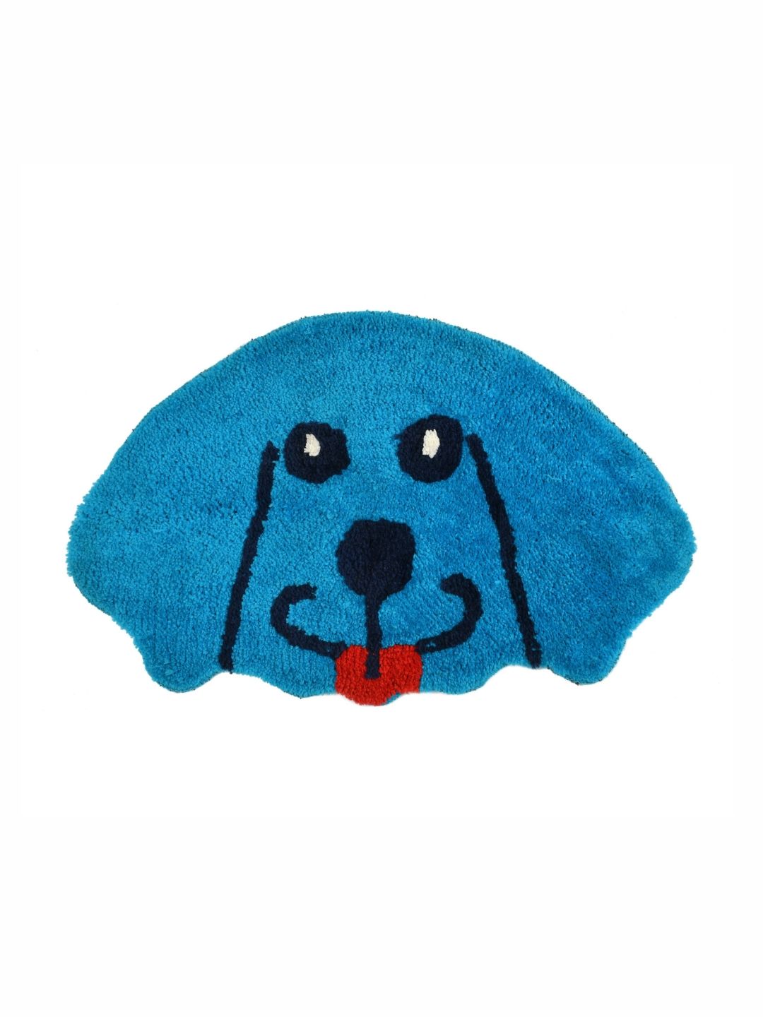 FINE TEX WORLD Blue & Black Patterned Microfibre Dog Shaped Anti-Skid Doormat-picture-34