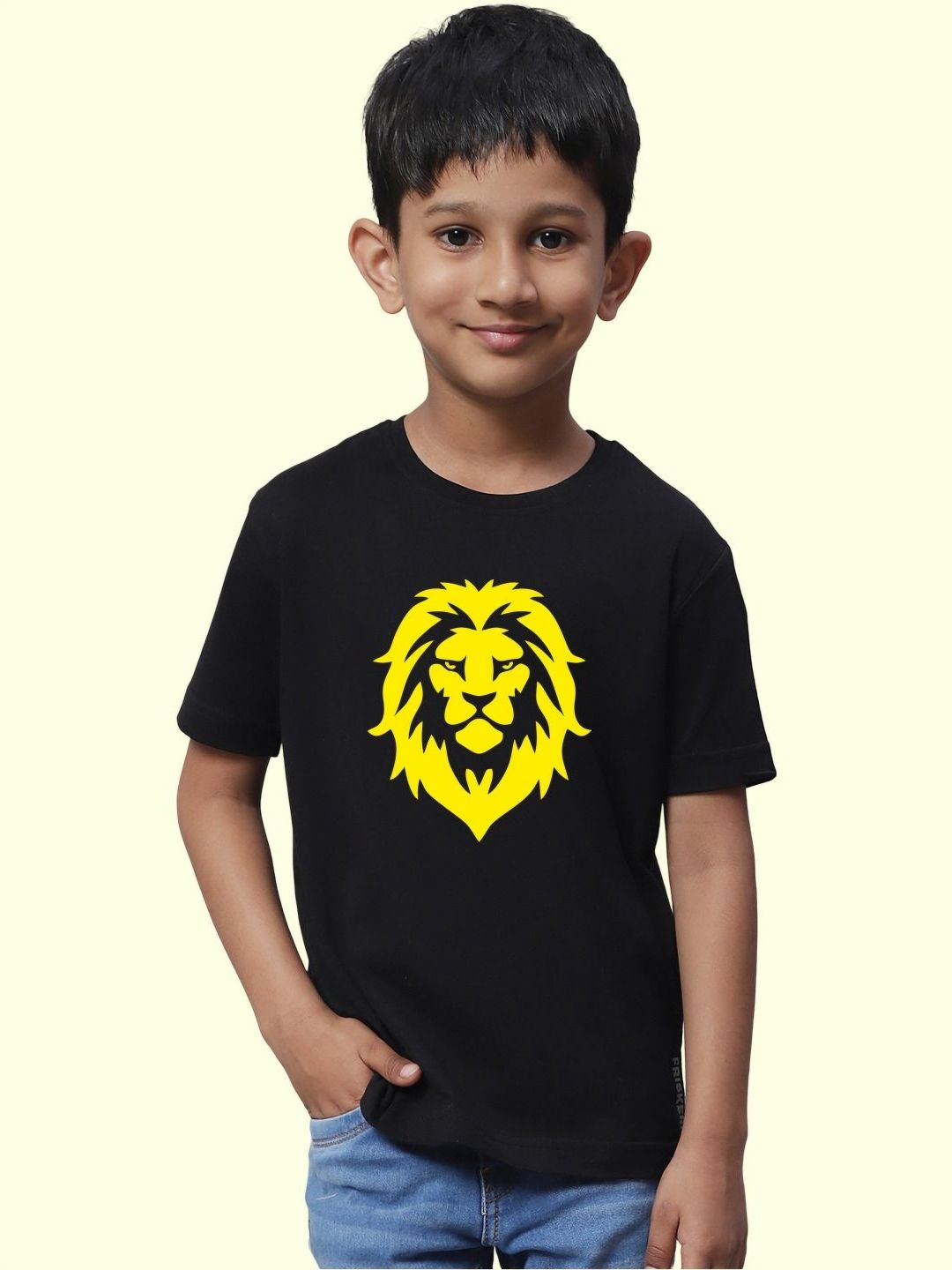 Friskers Boys Lion Printed Round Neck Short Sleeves Pure Cotton T-Shirt-picture-25