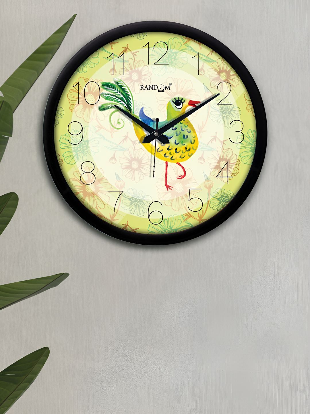 RANDOM Green & Black Printed Round Shaped Contemporary Wall Clock-picture-33