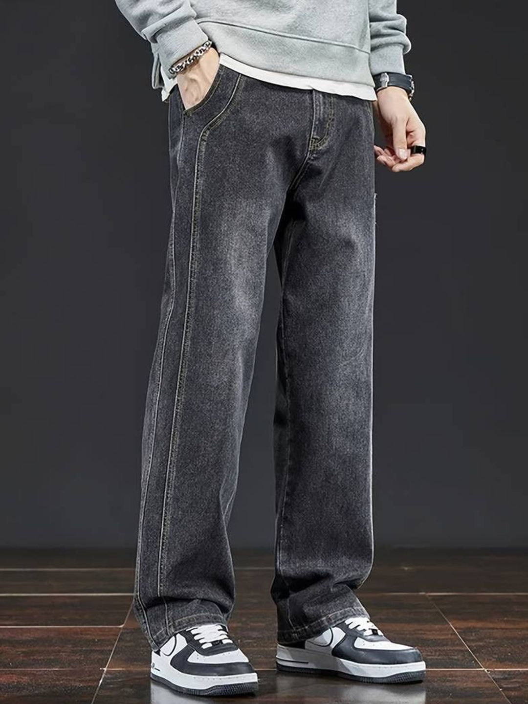 FUDE PRIDE Men Mid-Rise Light Fade Stretchable Jeans-picture-46