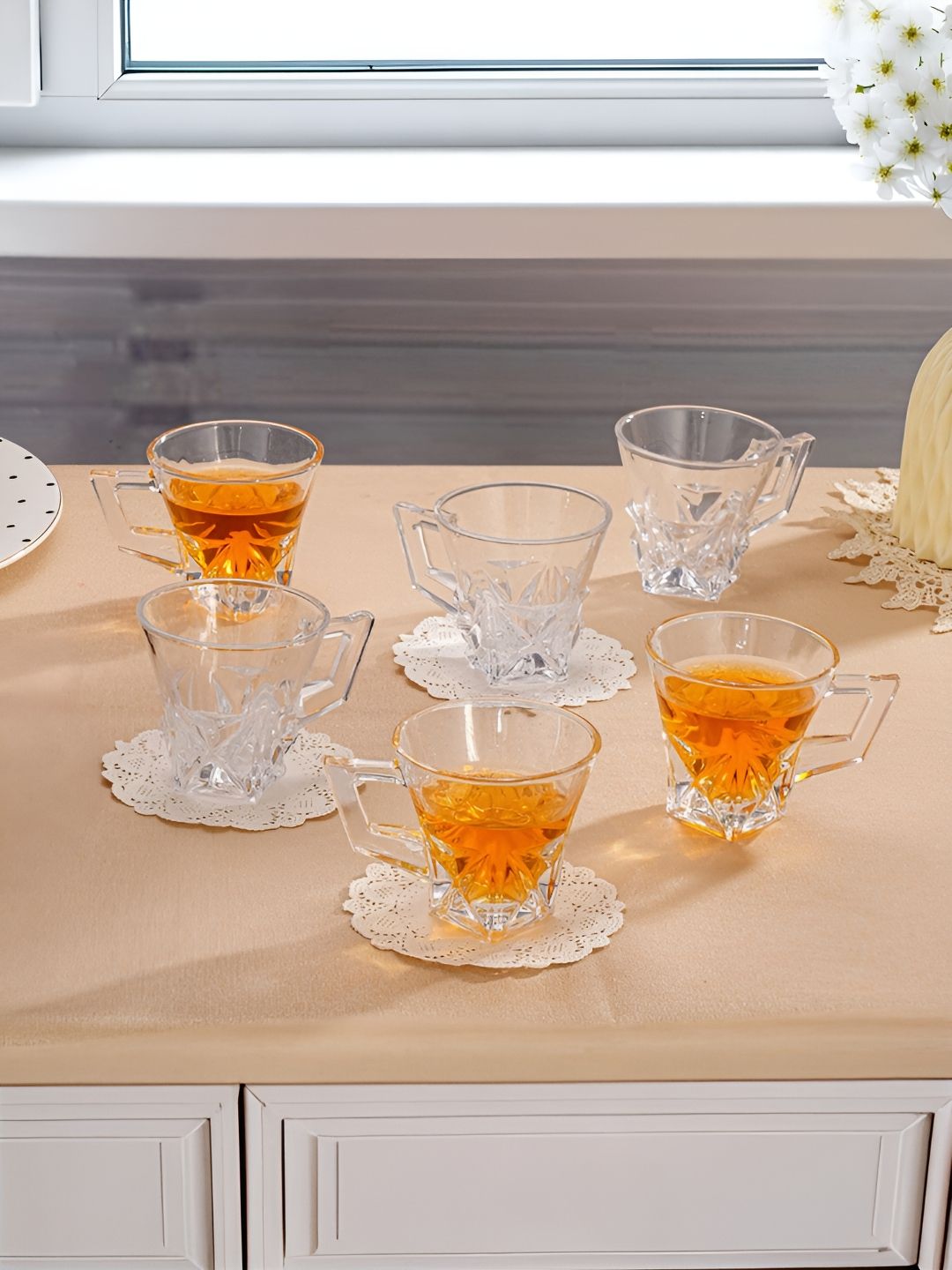 Troveas Transparent Solid Glass Transparent Cups Set of Cups and Mugs-picture-37