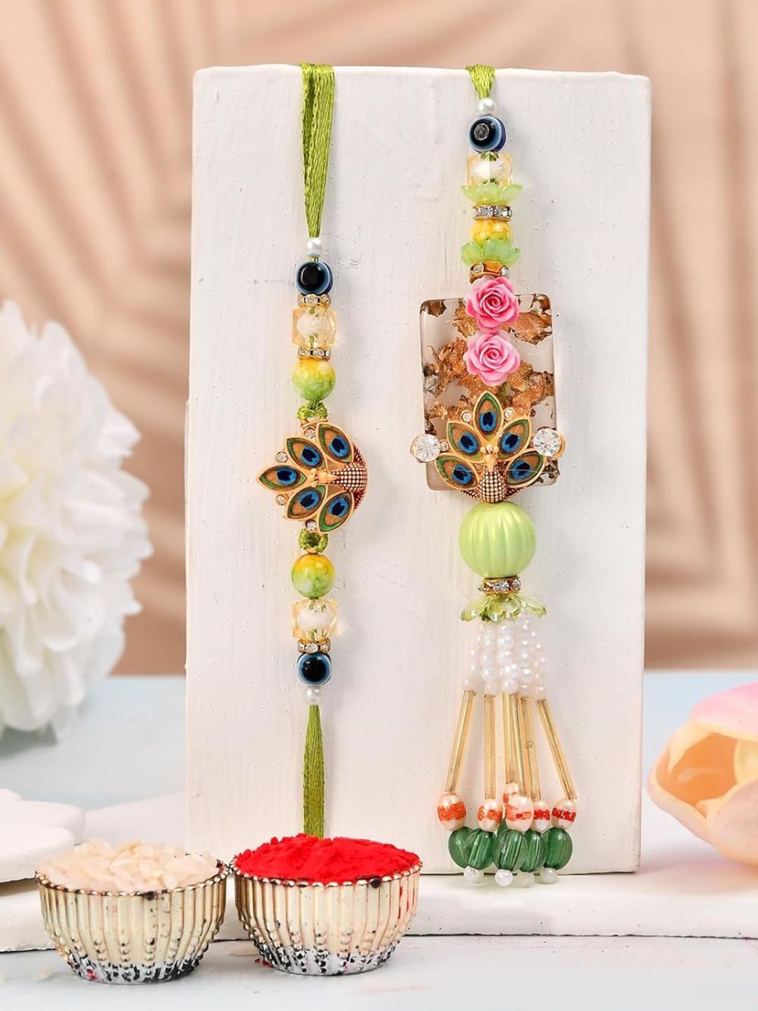 CraftVatika Rakhi Fridge Magnet Greeting Card & Tilak Set-picture-42