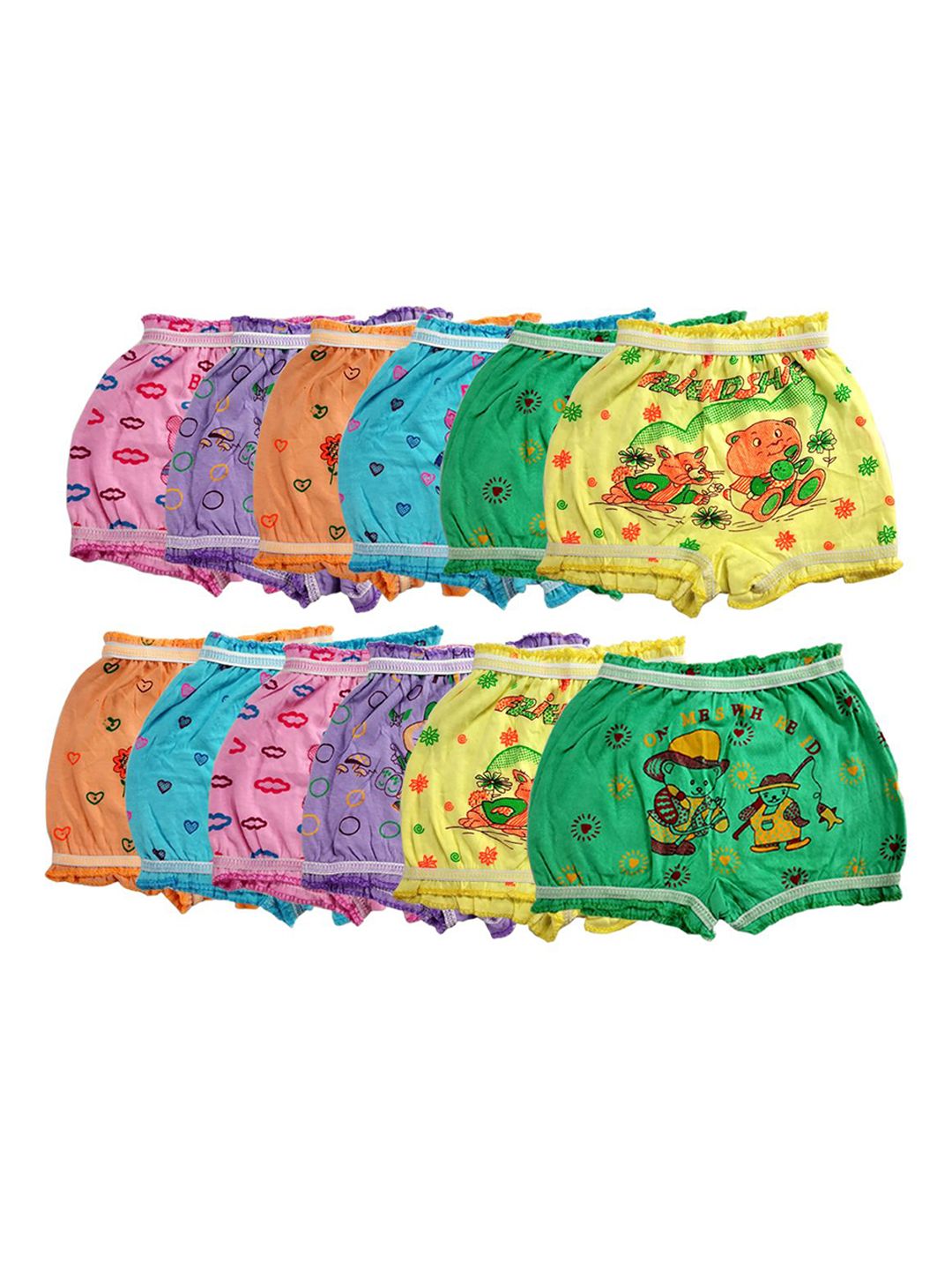 VastraMilap Kids Pack Of 12 Assorted Conversational Printed Cotton Basic Brief-picture-21