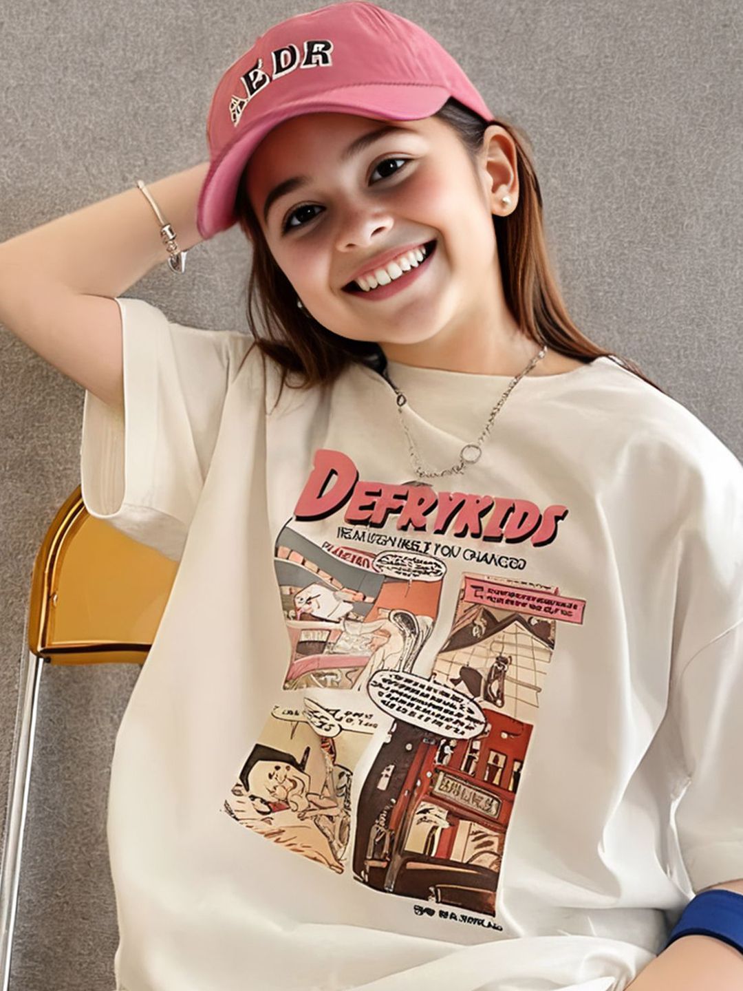 FOREVER FRIDAY Girls Graphic Printed Printed Round Neck Cotton T-shirt-picture-21