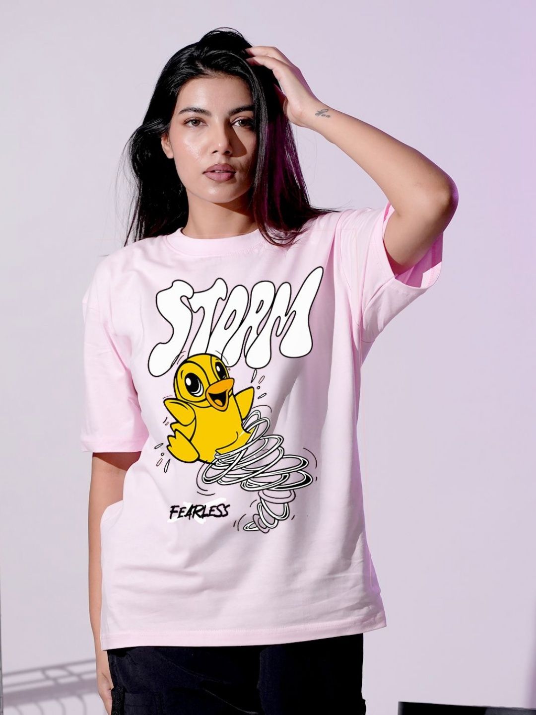 Bloopers Store Women Graphic Printed Relaxed Fit Cotton T-shirt-picture-19