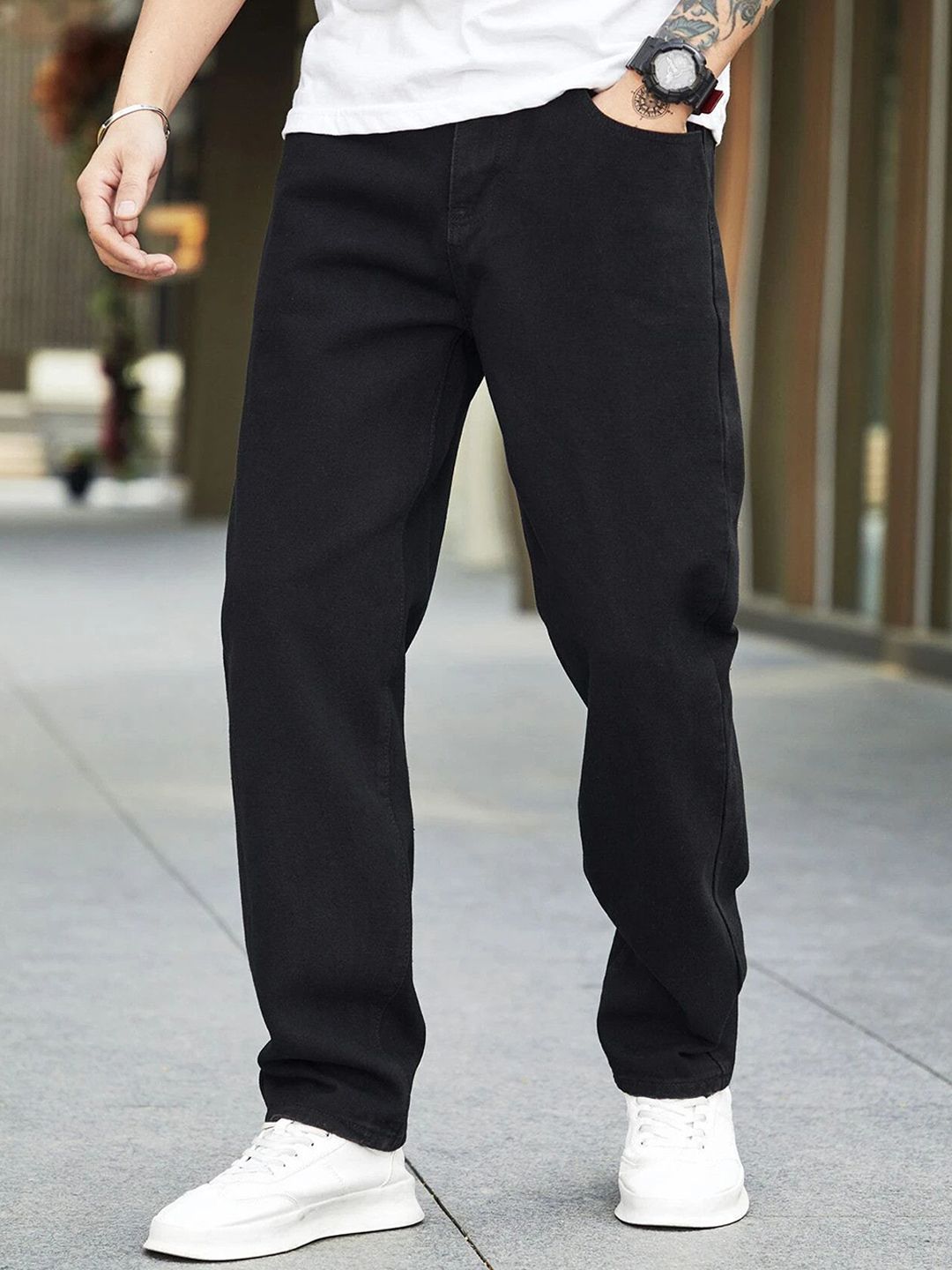 FUDE PRIDE Men Mid-Rise Stretchable Baggy Jeans-image-20
