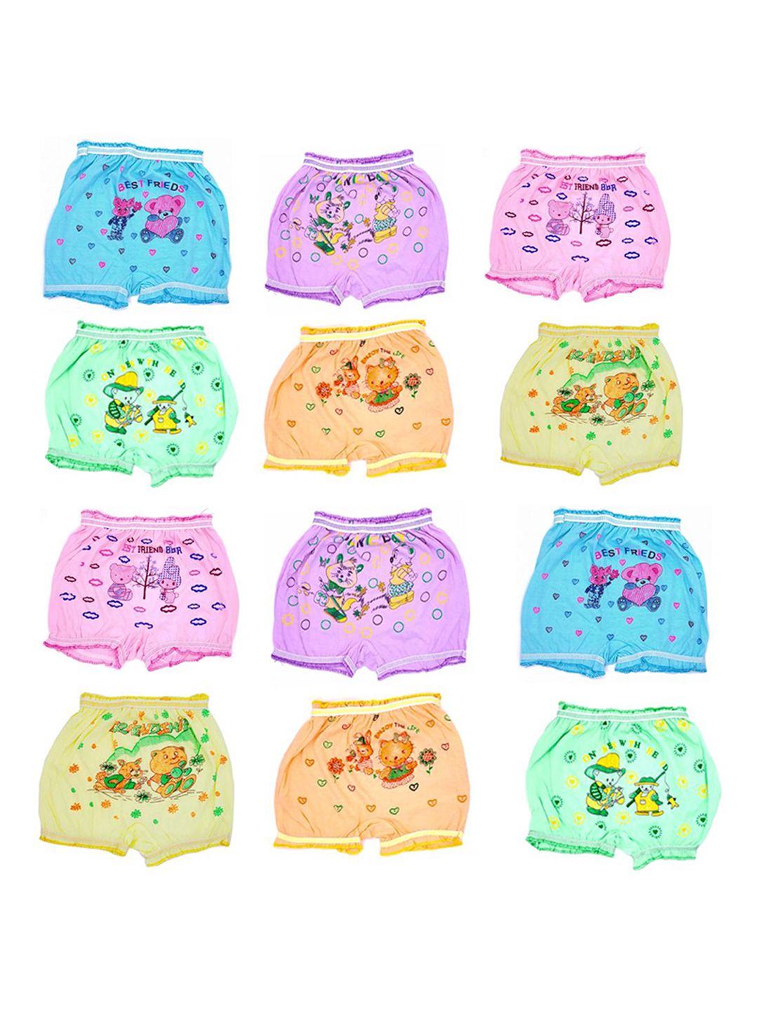 VastraMilap Unisex Pack Of 12 Multicolored Cotton Briefs-picture-39