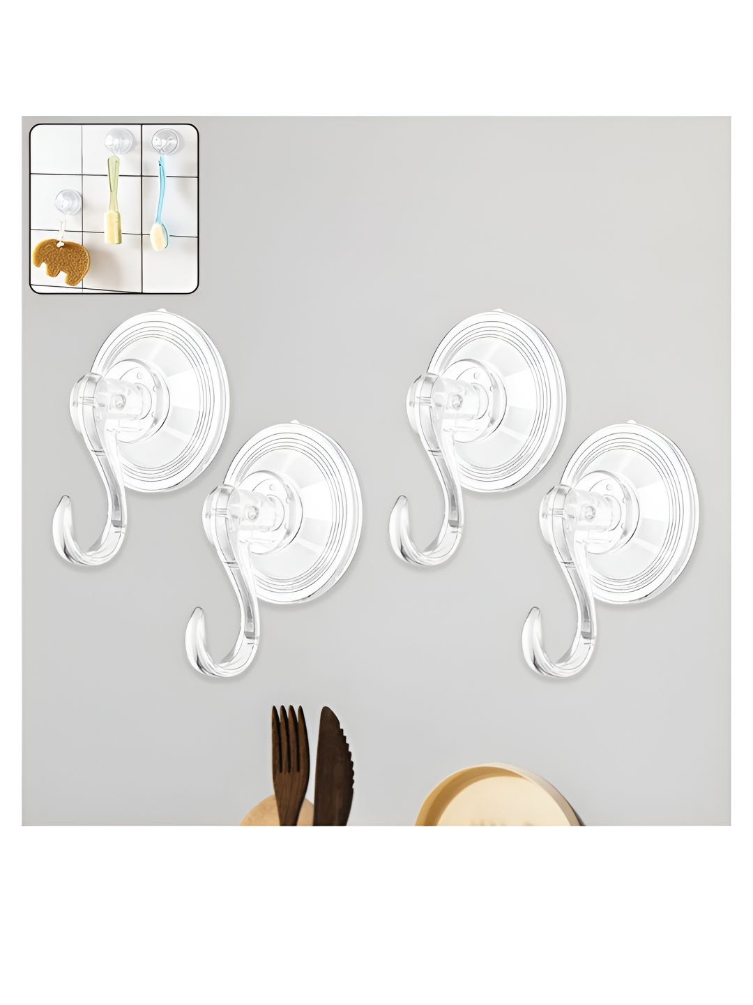 DeoDap Plastic Suction Cup Hooks-picture-58