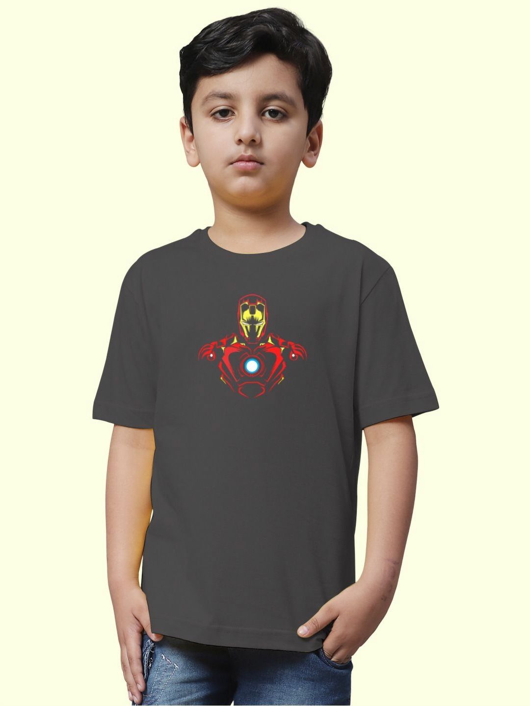 Friskers Boys Ironman Printed Round Neck Short Sleeves Pure Cotton T-Shirt-picture-28
