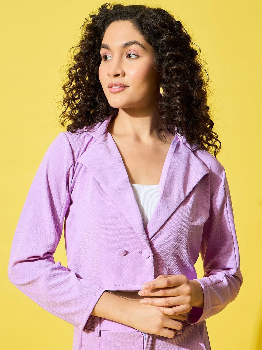 QIOA Double Breasted Cropped Blazer-picture-11