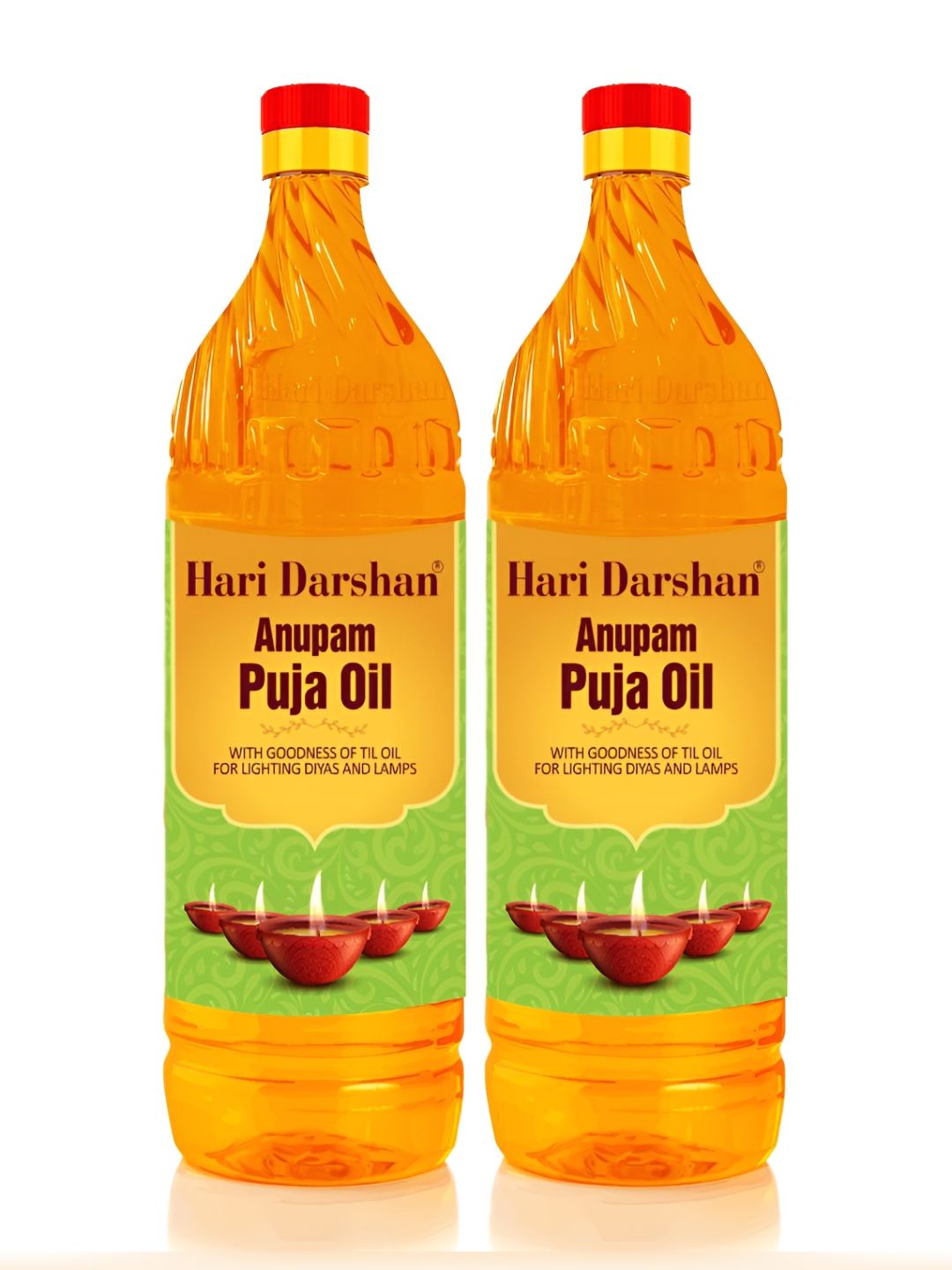 Hari darshan Pack Of 2 Orange-Colored Anupam Pooja Diya Oils - 900ml Each-picture-15