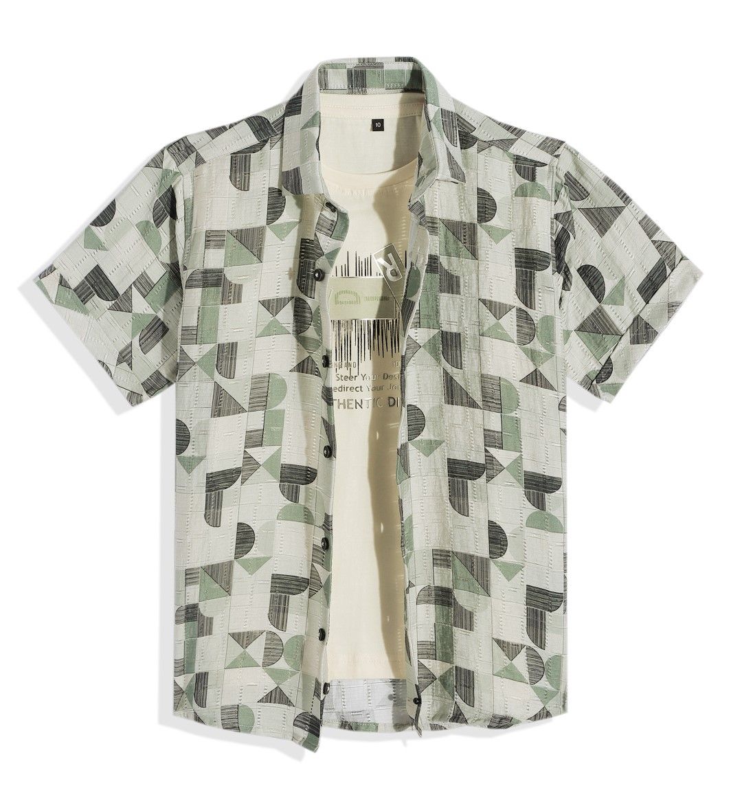 CAVIO Boys Cotton Half Sleeves Printed Casual Shirt-picture-12