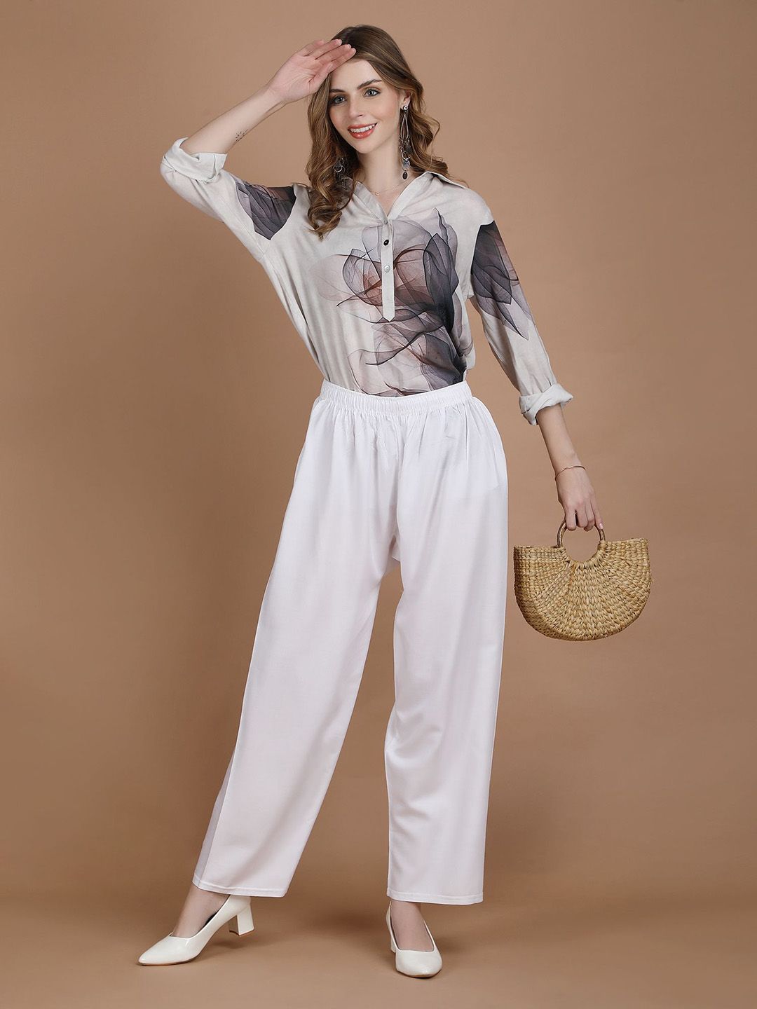 MICHAEL KOVLIN Women Plus Size Wide Leg Palazzos-picture-58