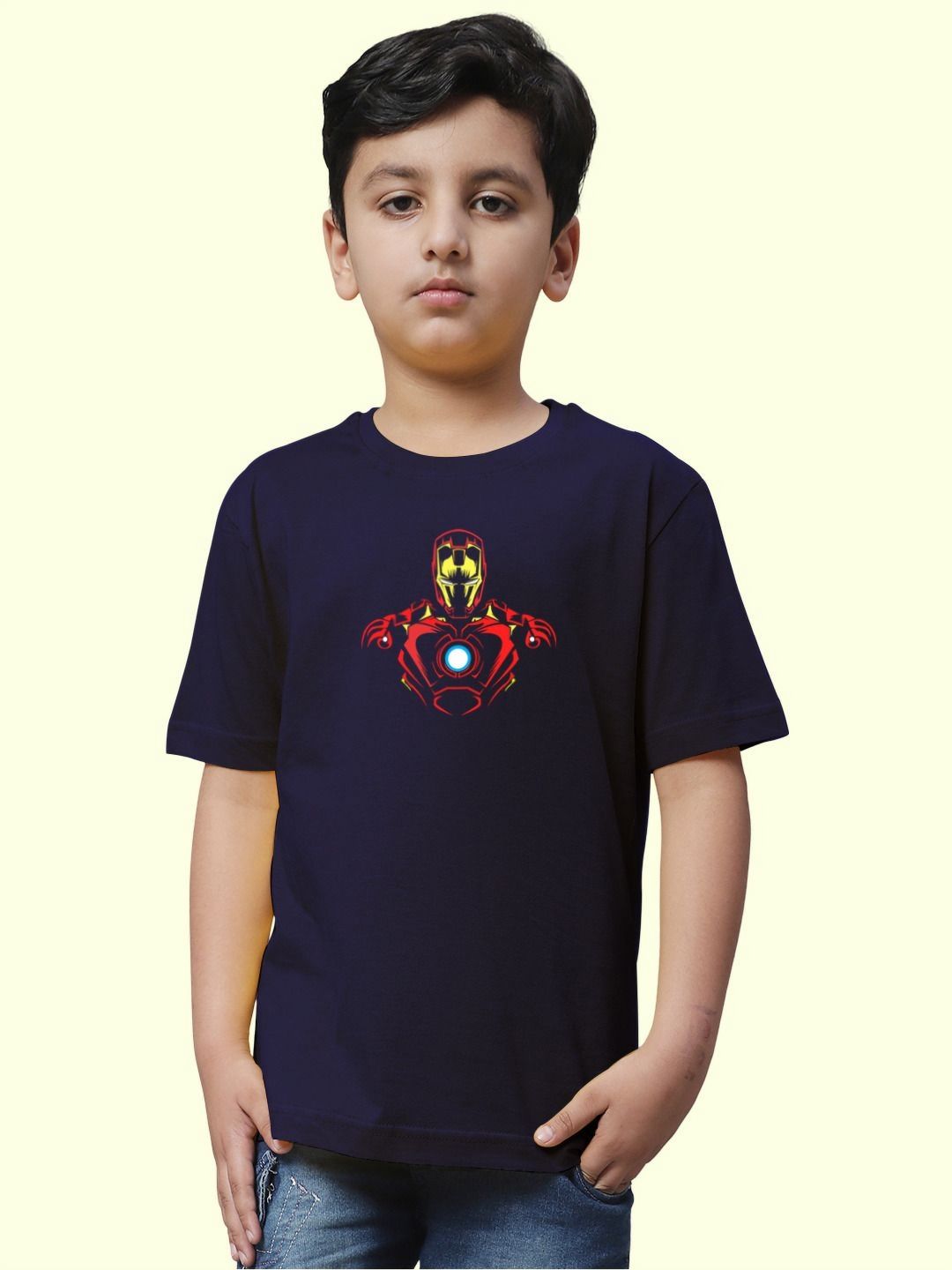 Friskers Boys Ironman Printed Round Neck Short Sleeves Pure Cotton T-Shirt-picture-42