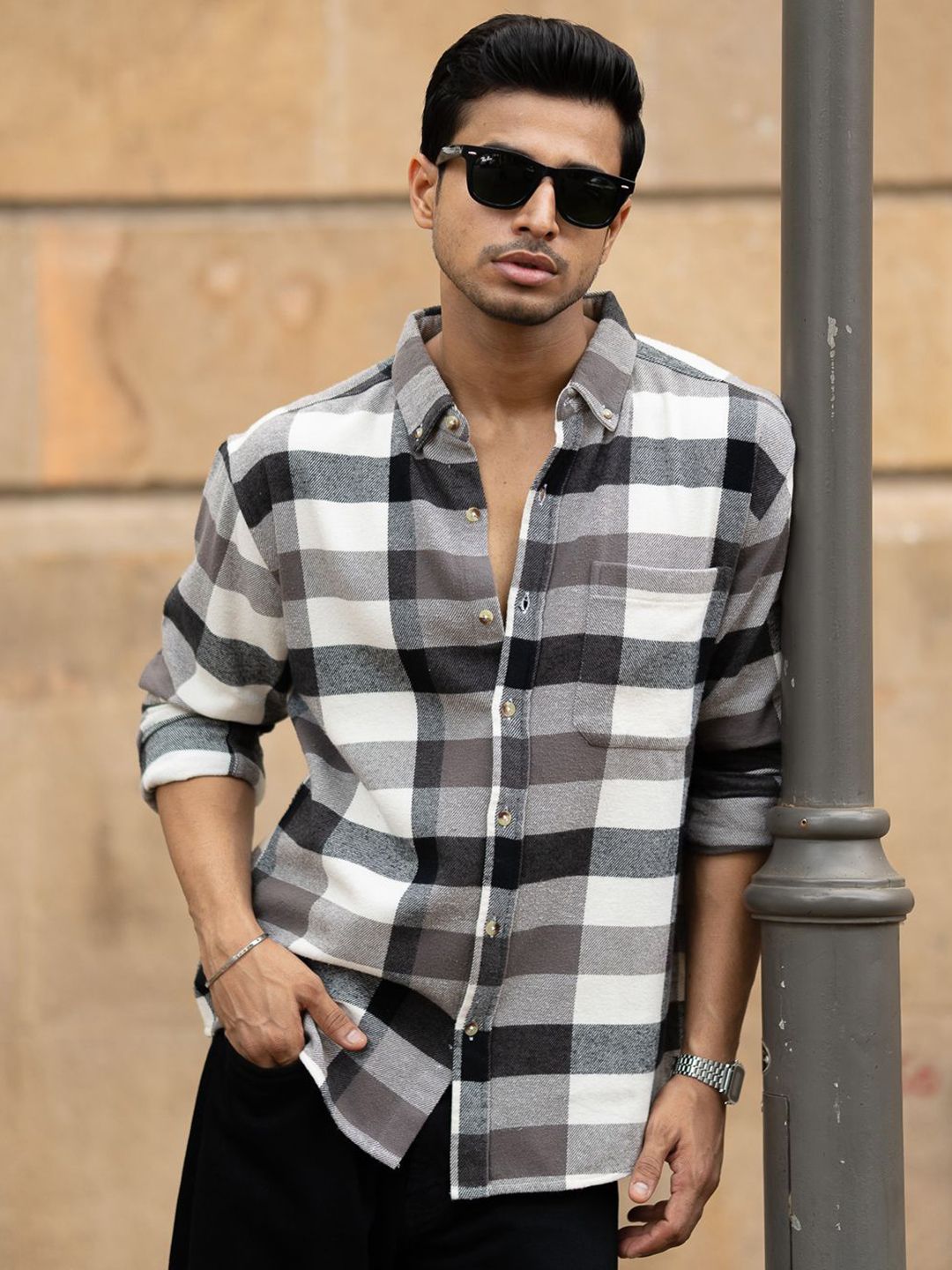 Powerlook Checked Pure Cotton Shirt-picture-30