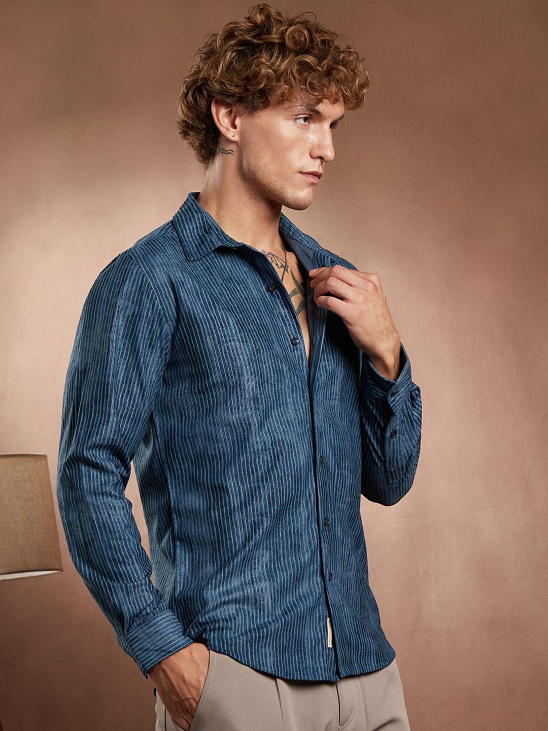 campus sutra Campus Comfort Striped Spread Collar Shirt-picture-16