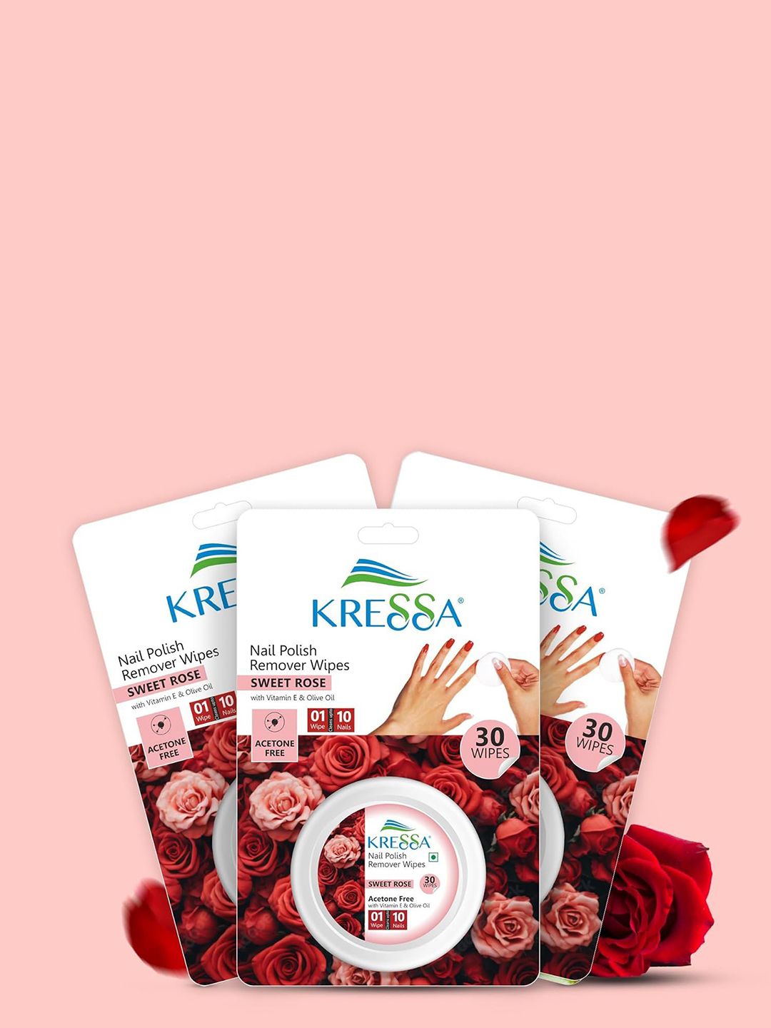 kressa Set Of 2 Nail Polish Remover Wipes With Vitamin E - 30Pcs Each-picture-29