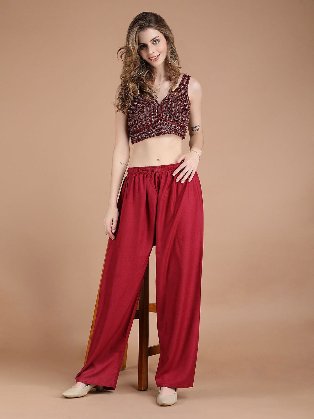 michael kovlin Women Plus Size Rayon Wide Leg Palazzo-picture-50