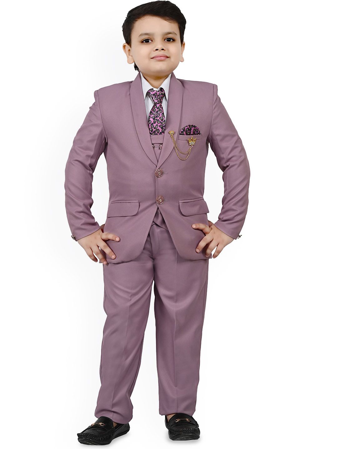 BT DEZINES Boys Single-Breasted 5-Piece Party Suits