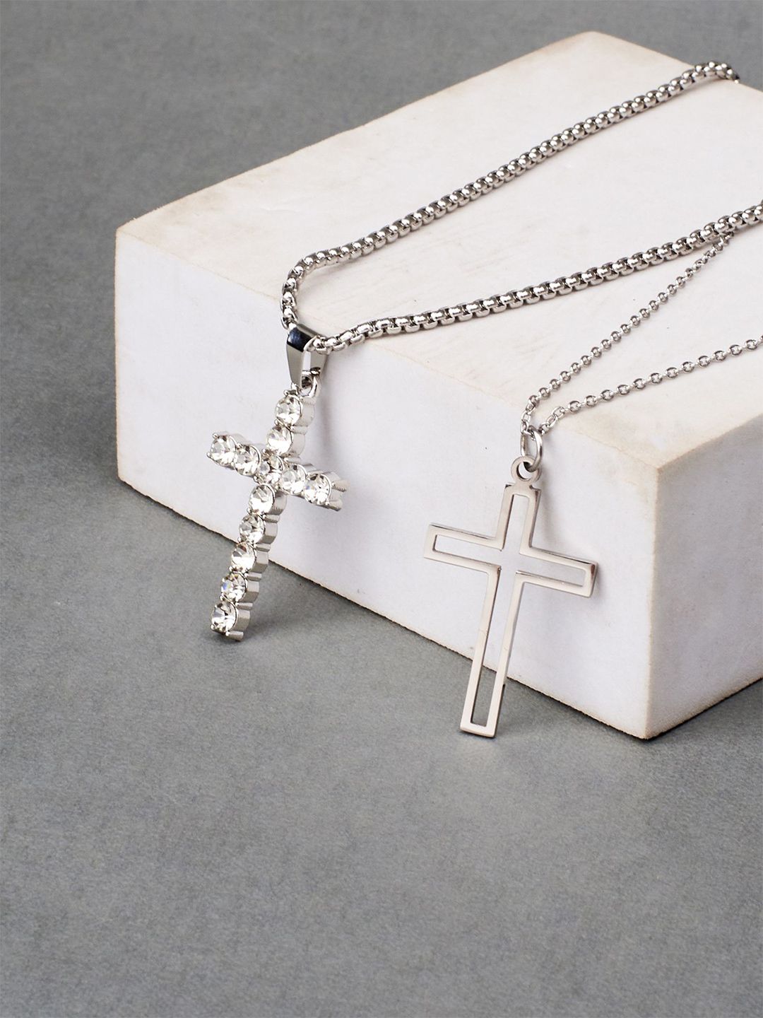 SALTY Set Of 2 Men Jesus Love & Cross Pendant Chain-picture-29