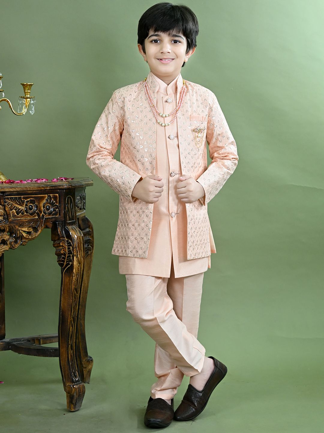 BT DEZINES Embroidered Sequined Sherwani Shrug Set-picture-12