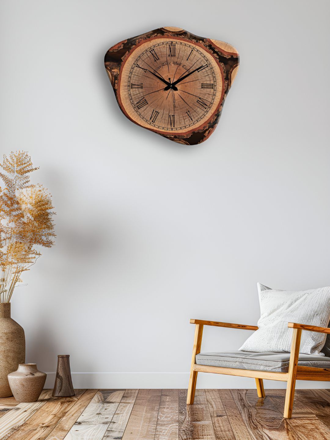 OLIVE TREE Brown & Black Printed Wooden Contemporary Wall Clock-picture-42