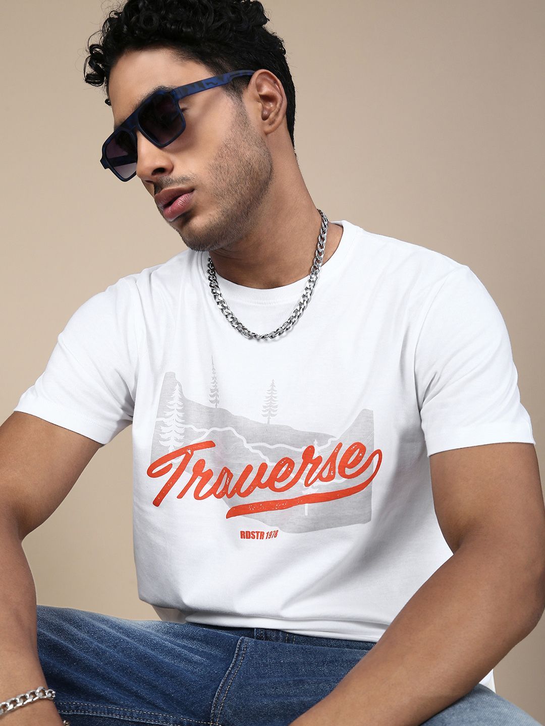 Roadster Typography Printed Round Neck Pure Cotton T-Shirt-picture-39