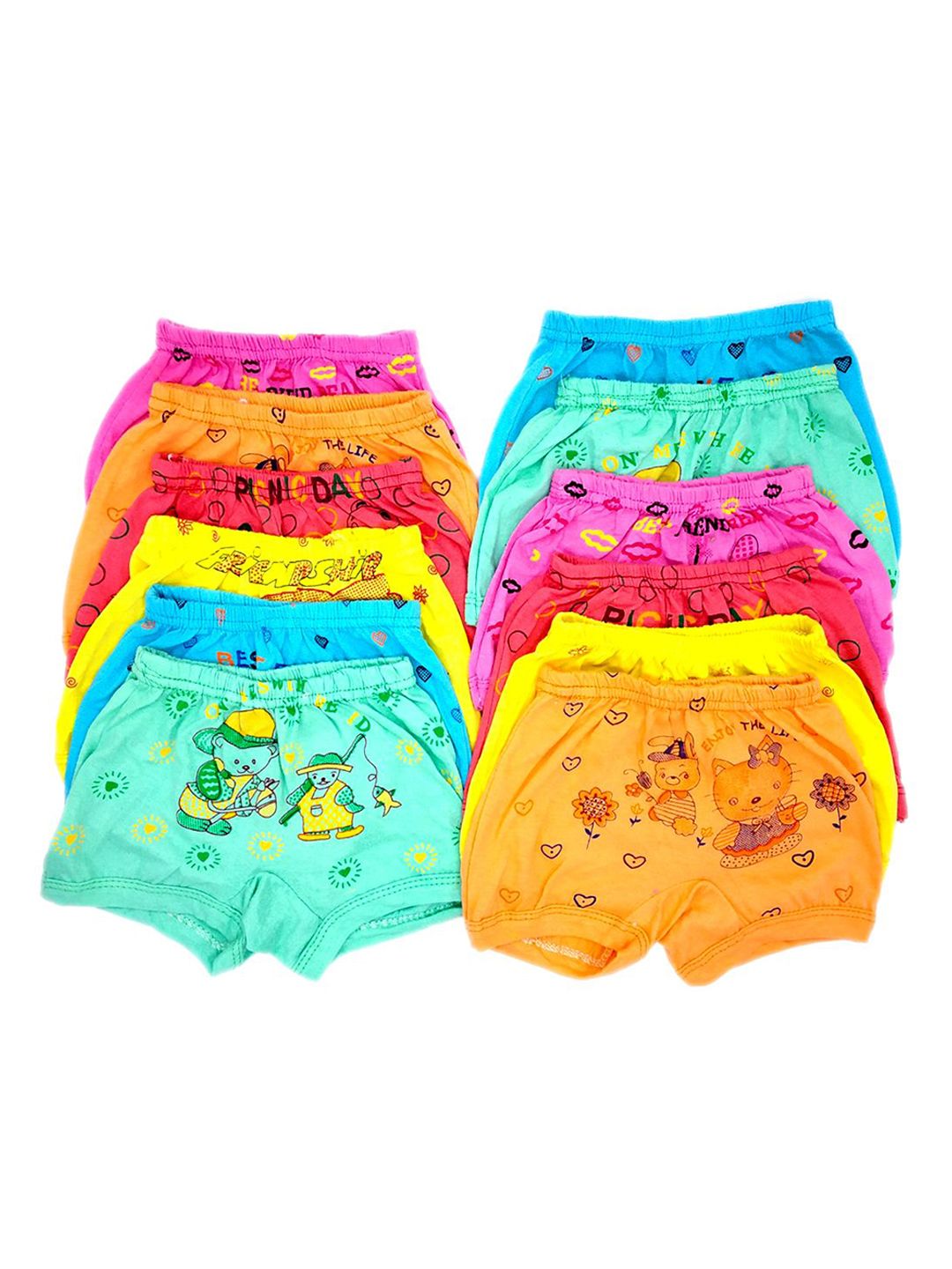 VastraMilap Kids Pack Of 12 Conversational Printed Cotton Boy Shorts Brief-picture-20