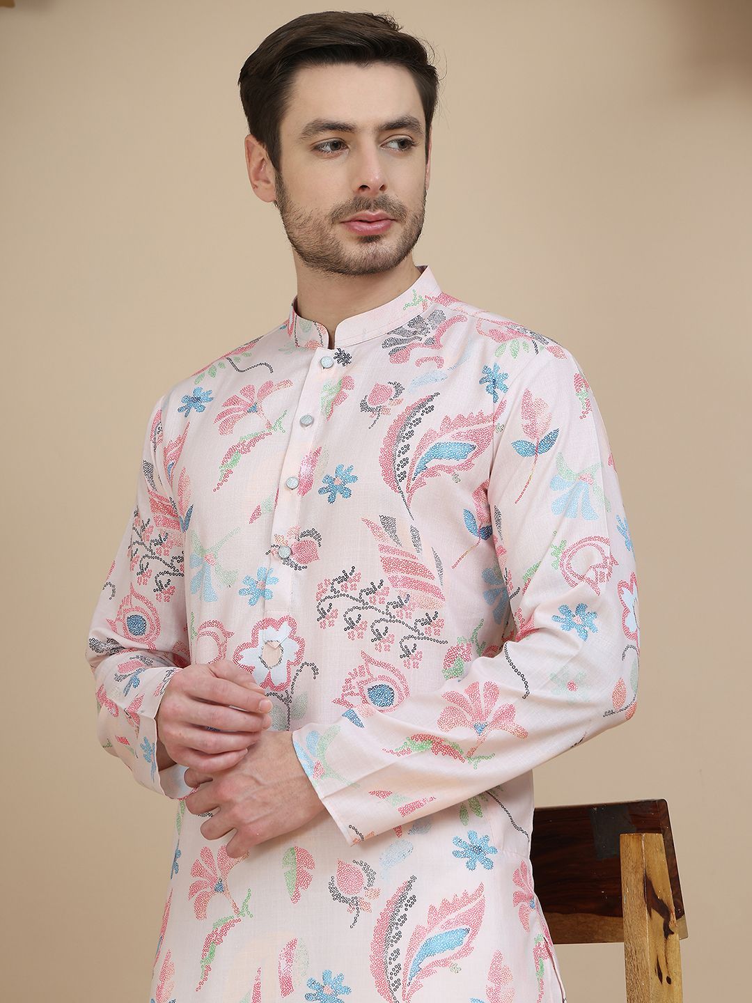 Anouk Rustic Floral Printed Mandarin Collar Kurta-picture-28