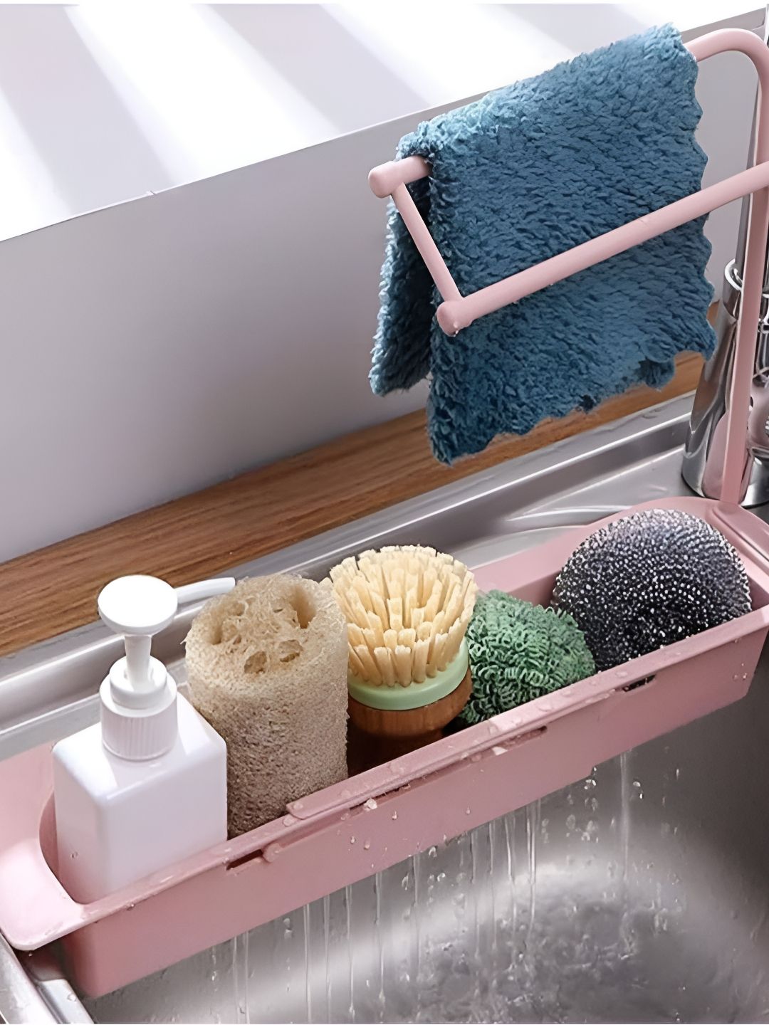 upkaranwale Pink Solid Plastic Bath Accessories Set-picture-10
