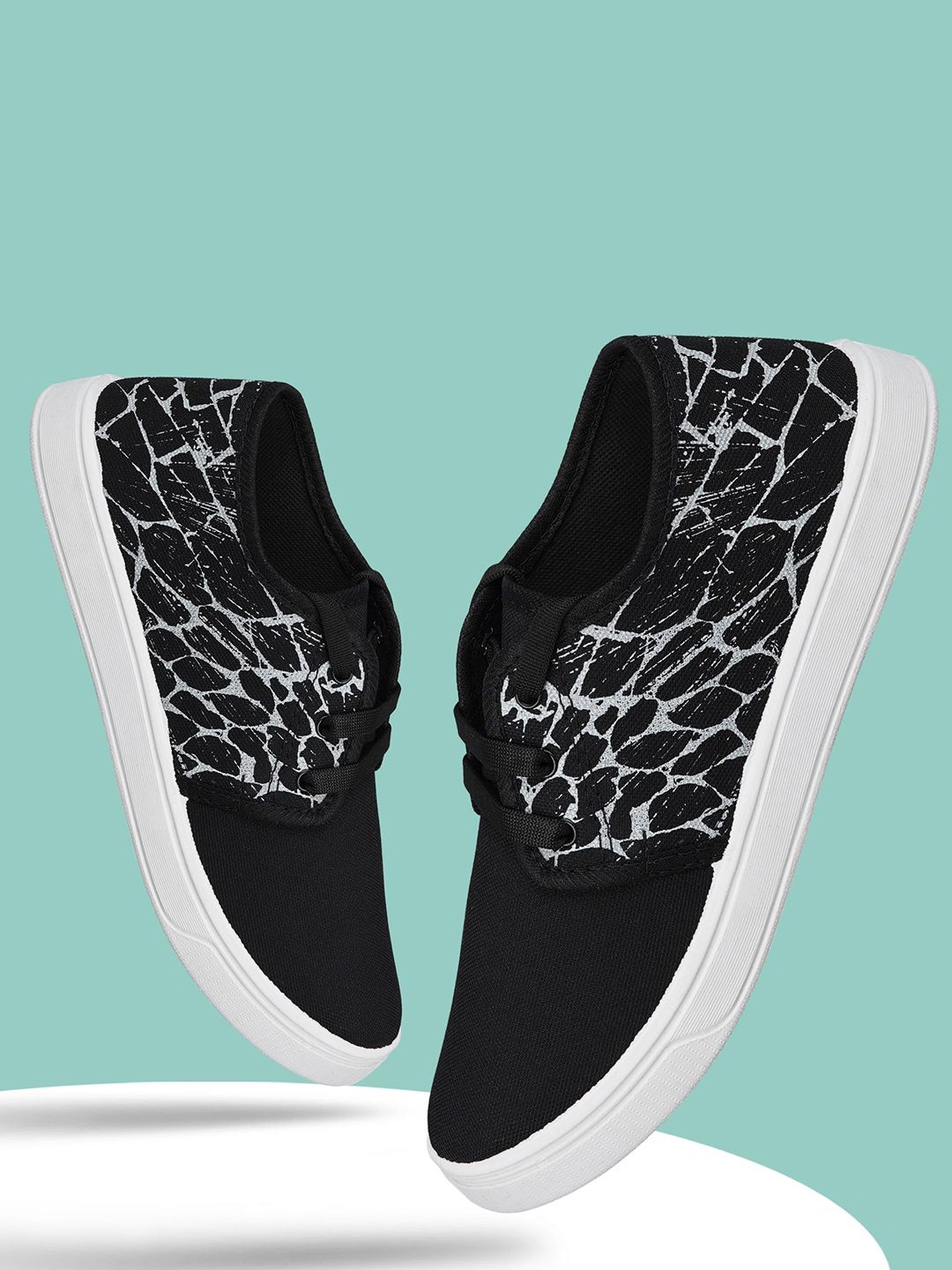 Spotwalk Men Printed Round Toe Lace-Ups Regular Sneakers-picture-32