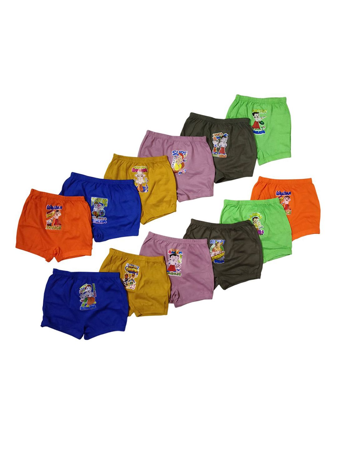 VastraMilap Kids Unisex Pack of 12 Printed Pure Cotton Briefs-picture-16