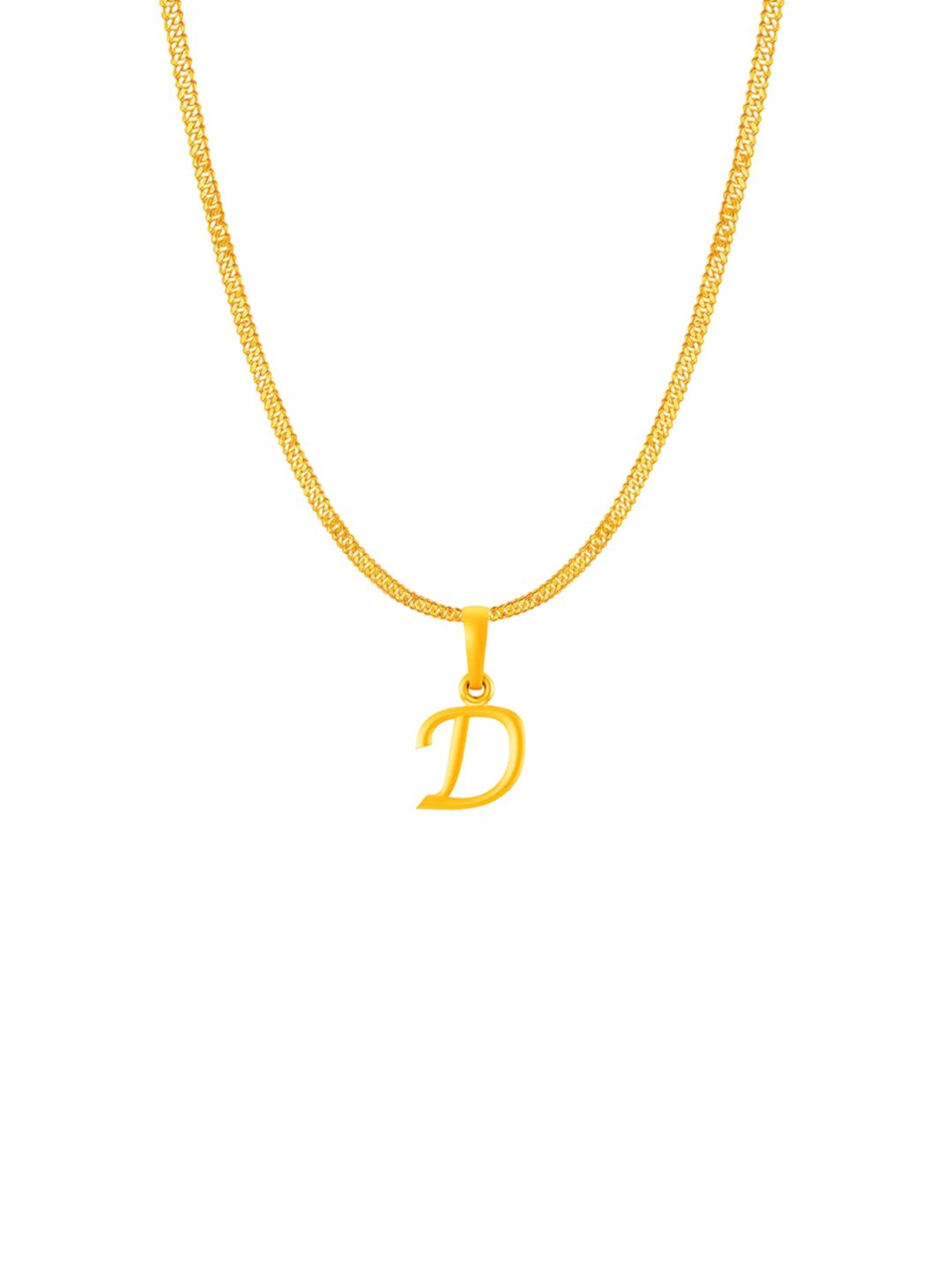 AKSHAT SAPPHIRE Men 925 Sterling Silver 22KT Gold-Plated D Alphabet Pendant with Chain-image-38