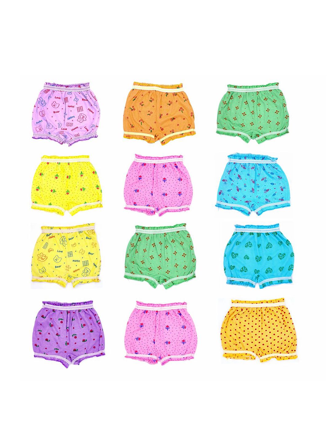 VastraMilap Kids Unisex Pack of 12 Printed Pure Cotton Briefs-picture-19