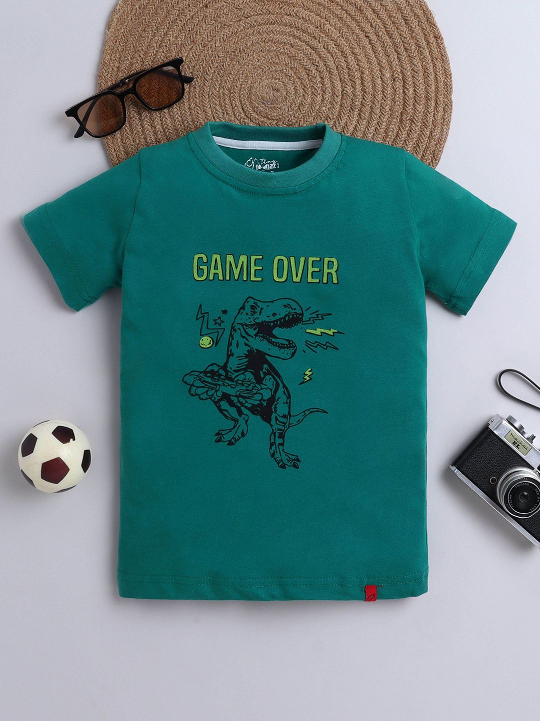 Tiny Toonzzz Boys Typography Printed Round Neck Cotton T-shirt-picture-14