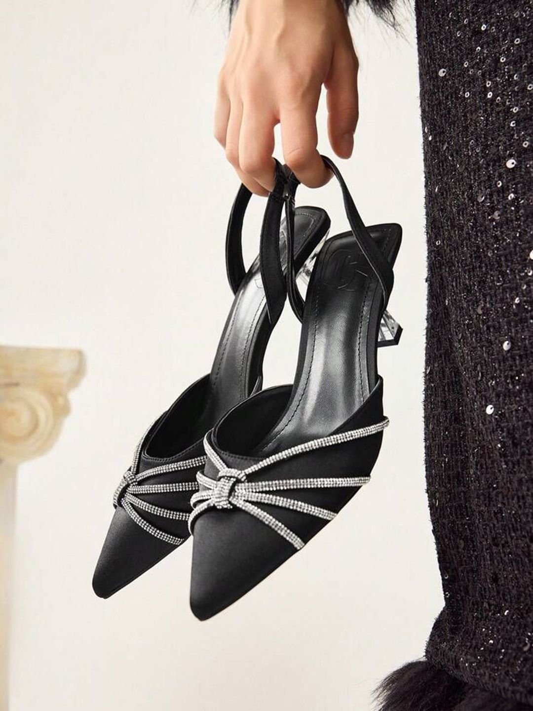 PURPLEHUNT Women PU Western Embellished Slim Heels Mules-picture-39