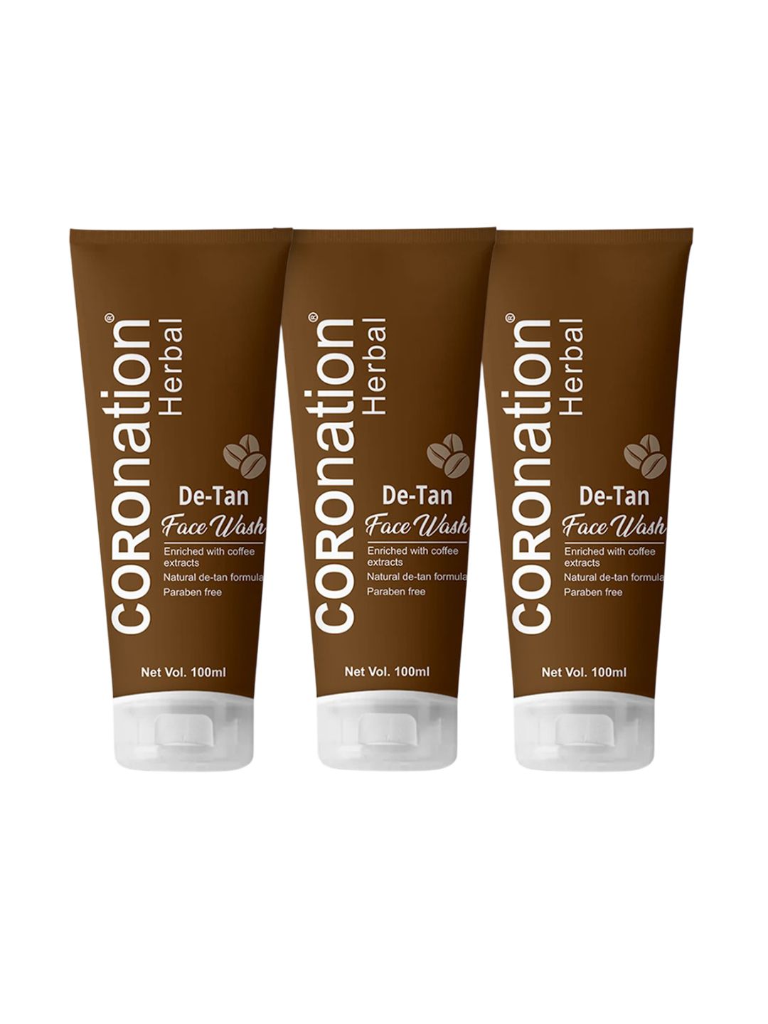 COROnation Herbal Set Of 3 De Tan Face Wash With Coffee & Chocolate - 100 ml Each-image-44