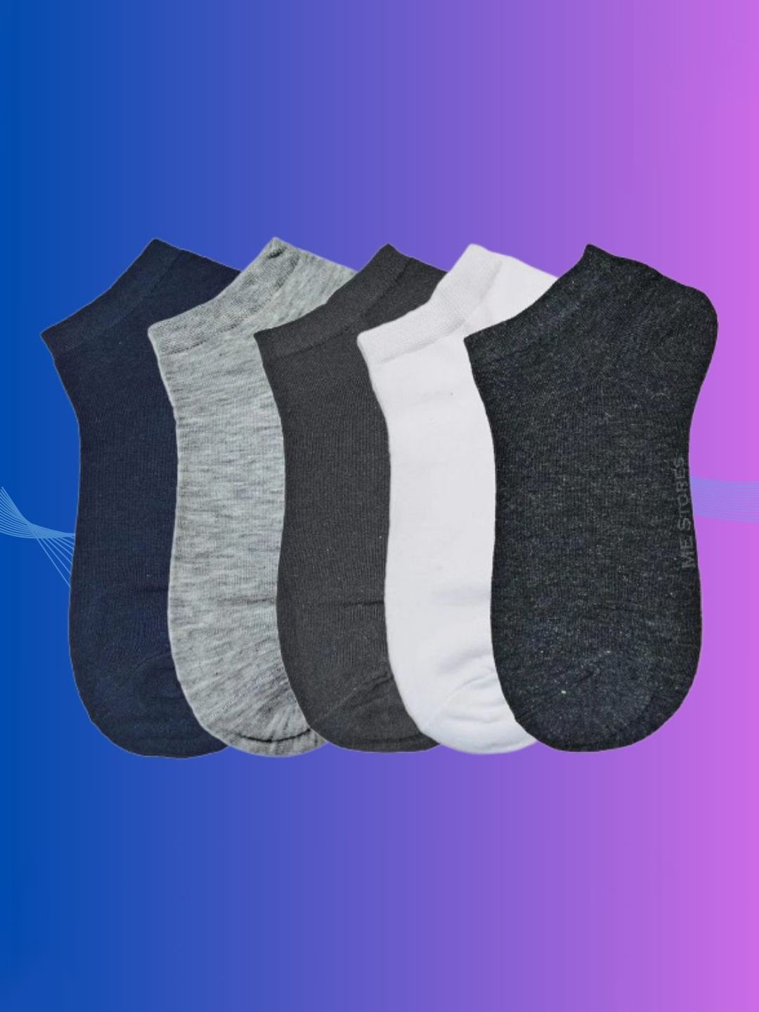 MJE Men Pack Of 5 Anti-Odour Ankle Length Socks-picture-54