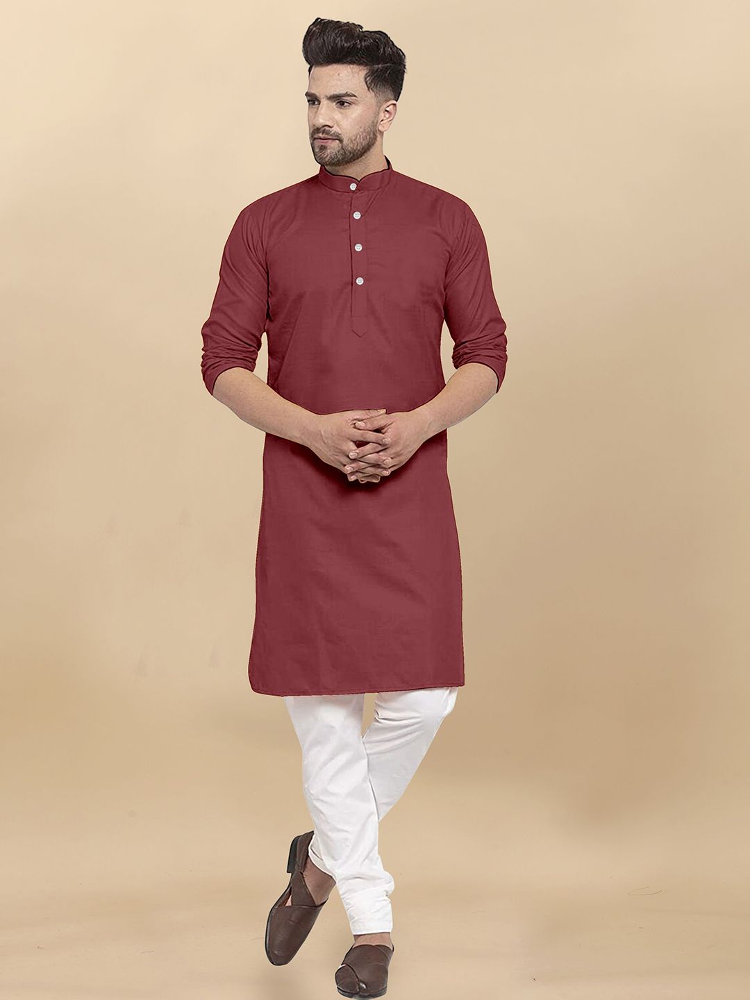 VS MALL Cotton Mandarin Collar Straight Kurta-picture-52