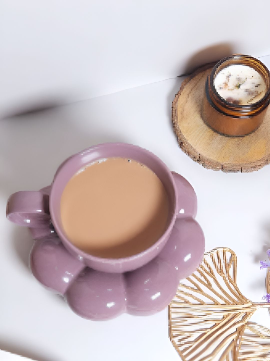 Kraftlik Handicraft Purple Handcrafted and Hand Painted Solid Ceramic Glossy Mugs Set of Cups and Mugs-image-39