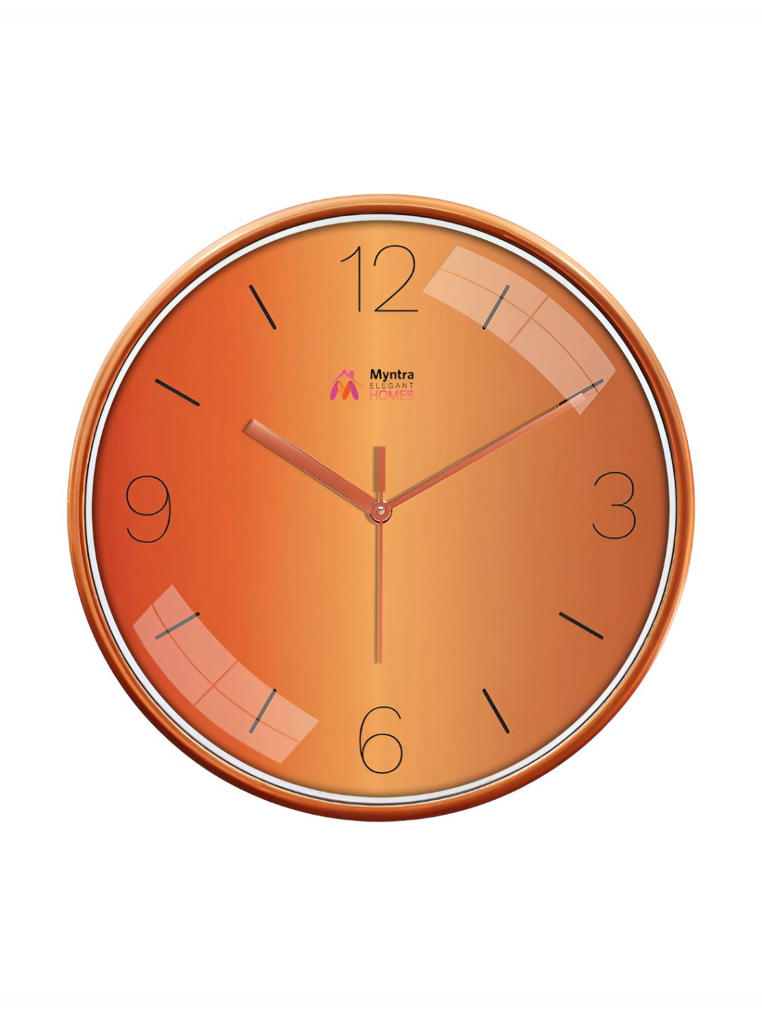 Myntra Elegant Homes Orange Textured Contemporary Wall Clock-picture-14
